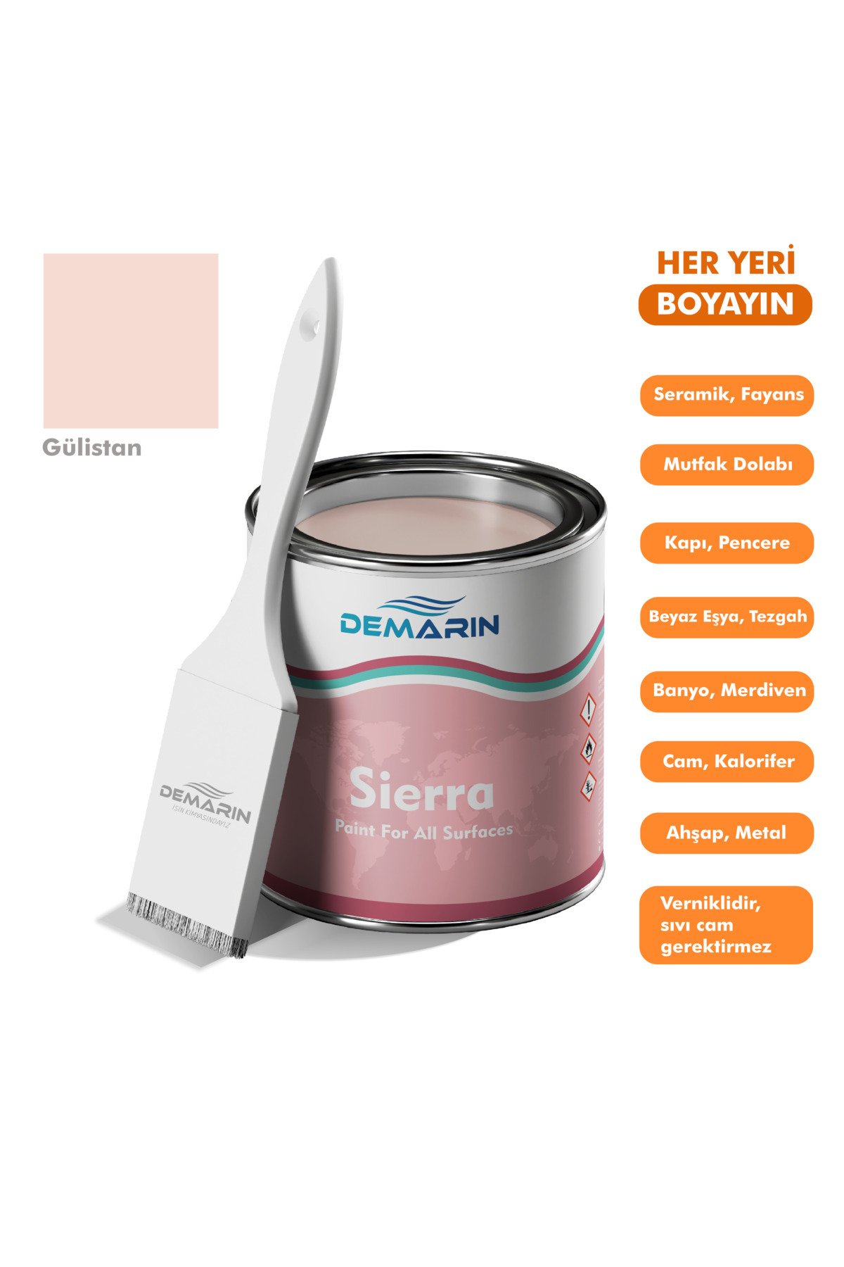 Demarin Sierra One Component Tiles, Countertops, Ceramics, Furniture, Floor Paint that Can Paint Everything 1 Kg