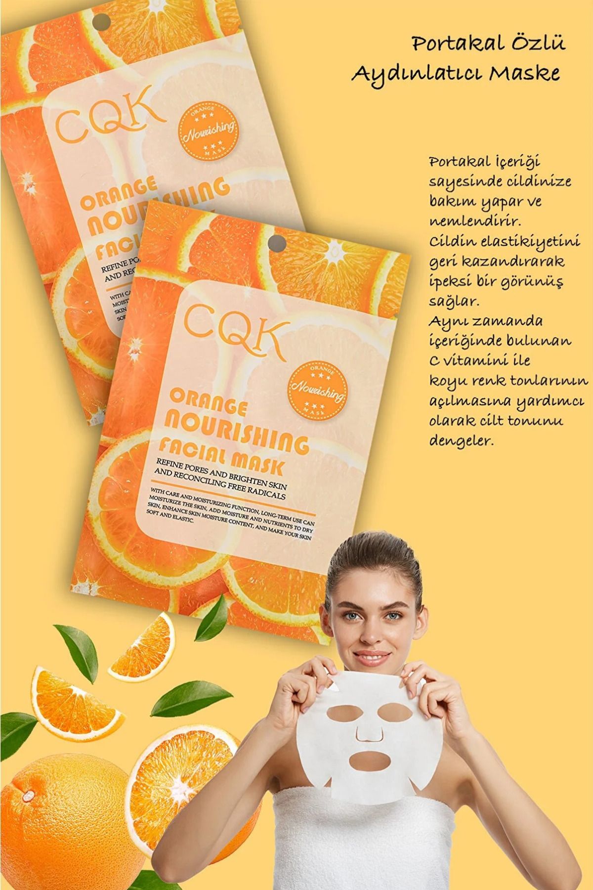 QNİAY-Orange Extract Orange Vitamin C 30 ml 1 piece Pore Repair Facial Mask Home Care Mask 2