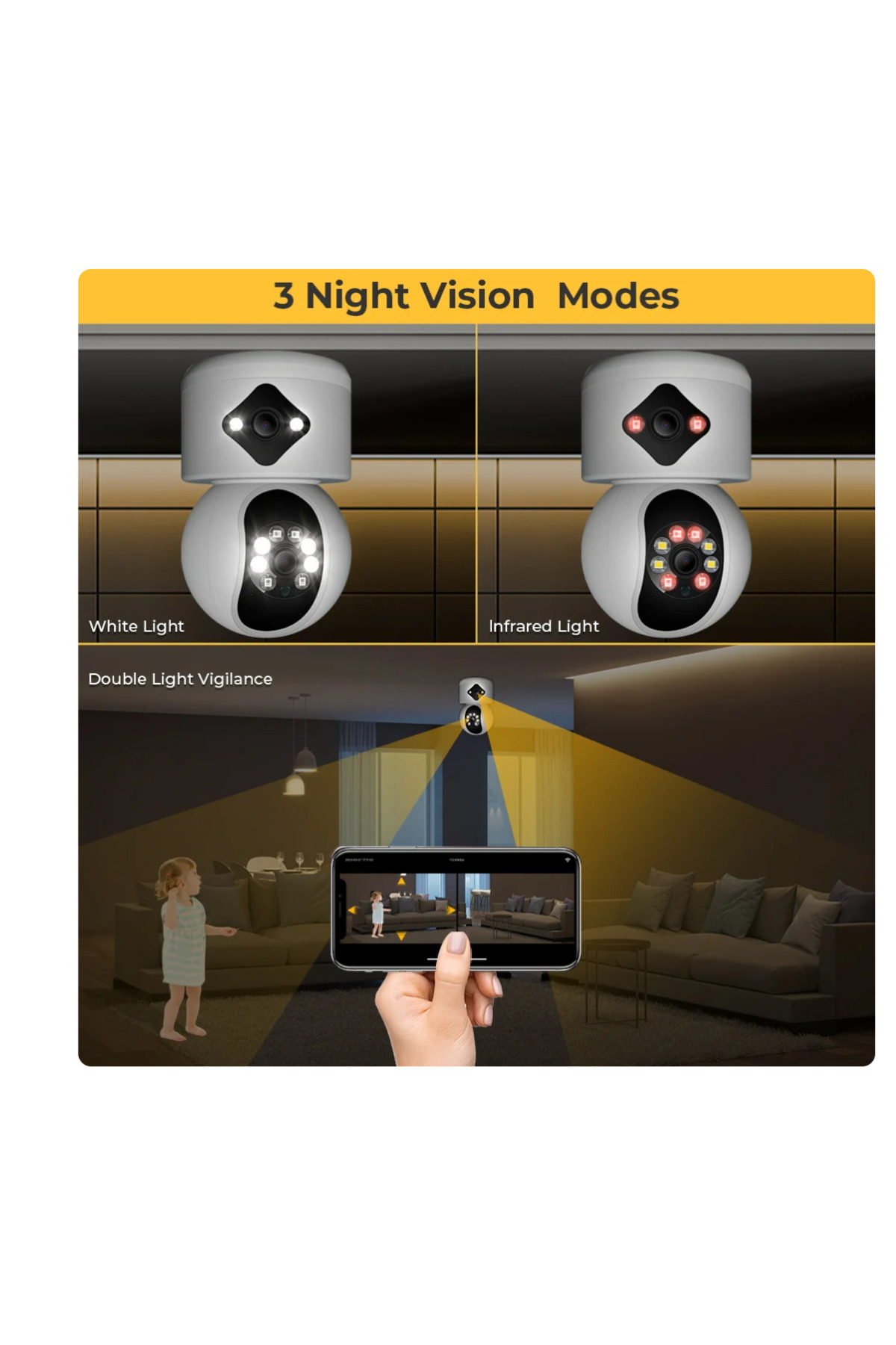 qasul Yeni Nesil 4MP 2 Lensli WiFi Kamera Otomatik İnsan Algılama Evcil Hayvan Ofis Bebek İzleme Kamerası fotoğrafı 3 (önizleme)