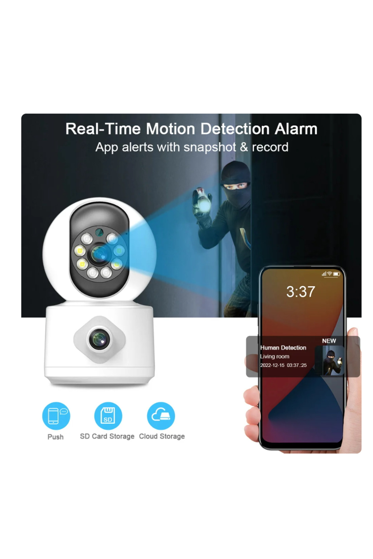 qasul Yeni Nesil 4MP 2 Lensli WiFi Kamera Otomatik İnsan Algılama Evcil Hayvan Ofis Bebek İzleme Kamerası fotoğrafı 5 (önizleme)