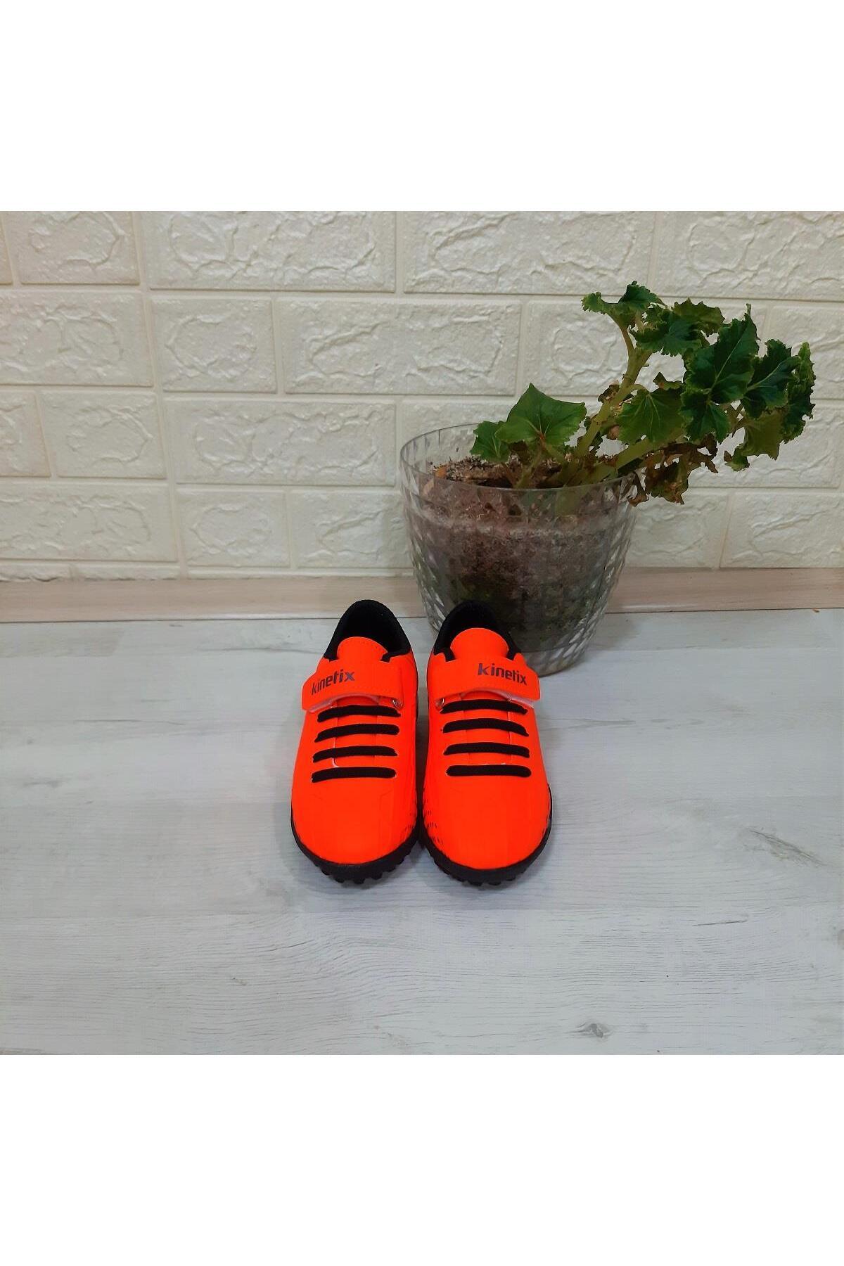 کفش Kinetix فوتبال برتون J Turf Neonorange Velcro Turf اورجینال - تصویر 3