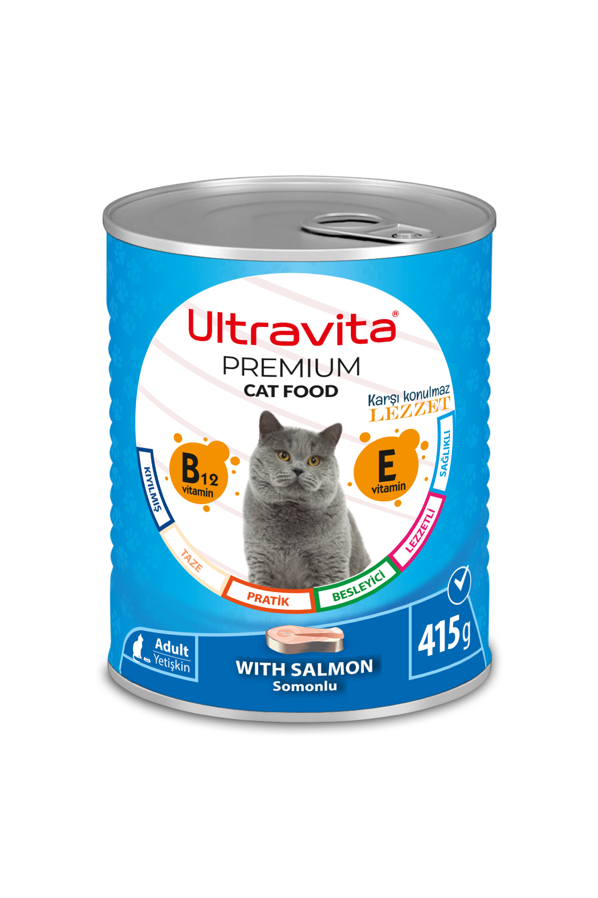 ULTRAVİTA PREMİUM YÜKSEK PROTEİNLİ BALIK ETLİ KONSERVE YAŞ KEDİ MAMASI 415GR 1 ADET