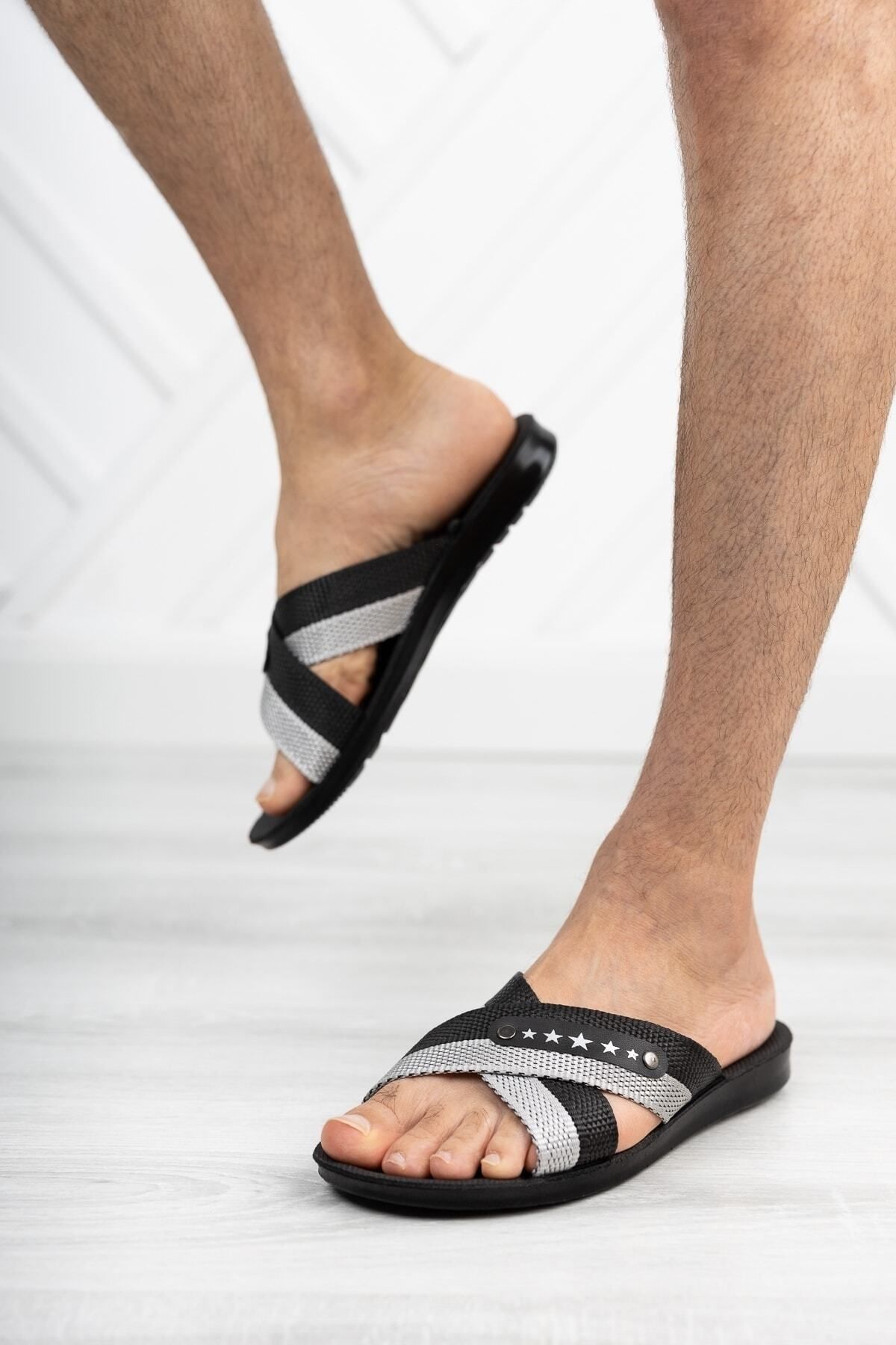 Modaf rsat Black Men s Daily Slippers Sea Beach Pool Bathroom Work