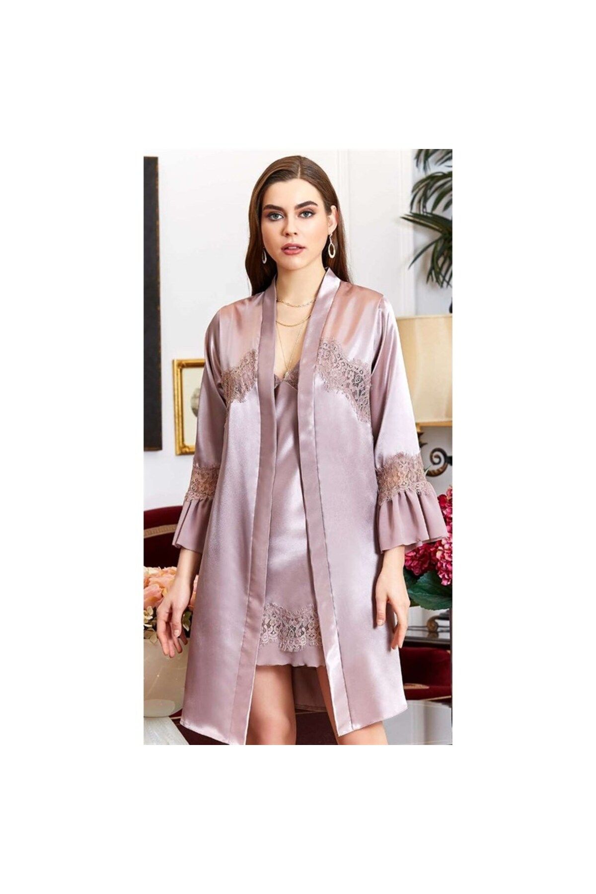 Short nightgown sales and robe sets