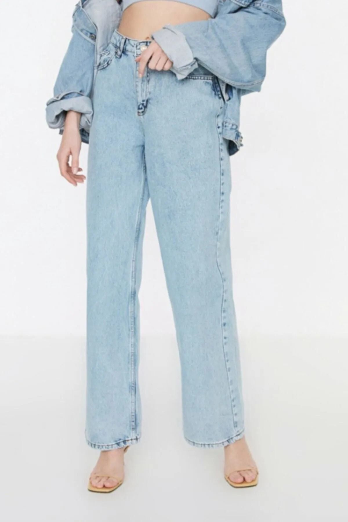 Ramrod-Vals High Waist Wide Leg Lycra Wide Leg Jeans 5
