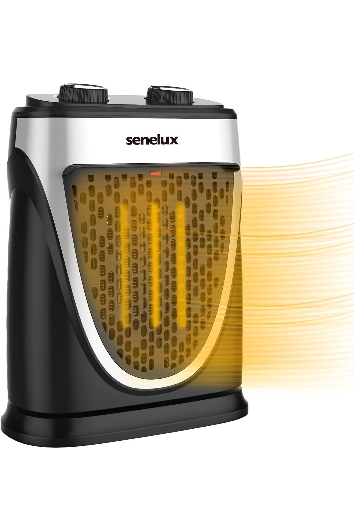 Senelux 1500W PTC Elektrikli Seramik Isıtıcı Ayarlanabilir Termostat ve 2'si 1 Arada Fan, Devrilme Koruması