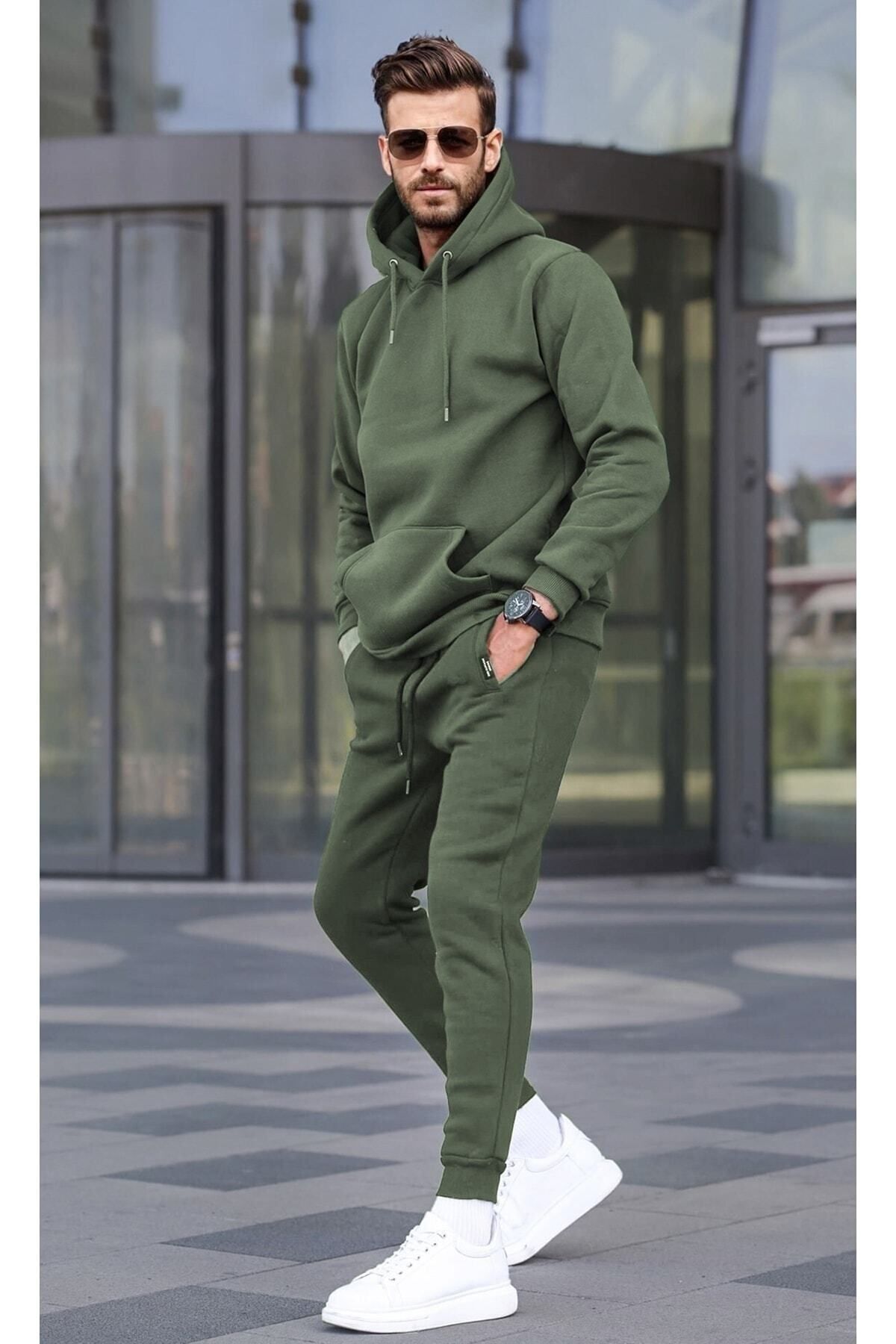 Khaki green on sale tracksuit mens
