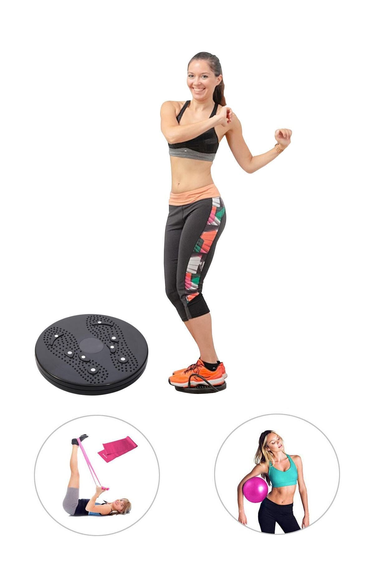 Spor Byfit Waist Slimming Twister + Pilates Balance Ball + Pilates Band -  Set of 3 - Trendyol