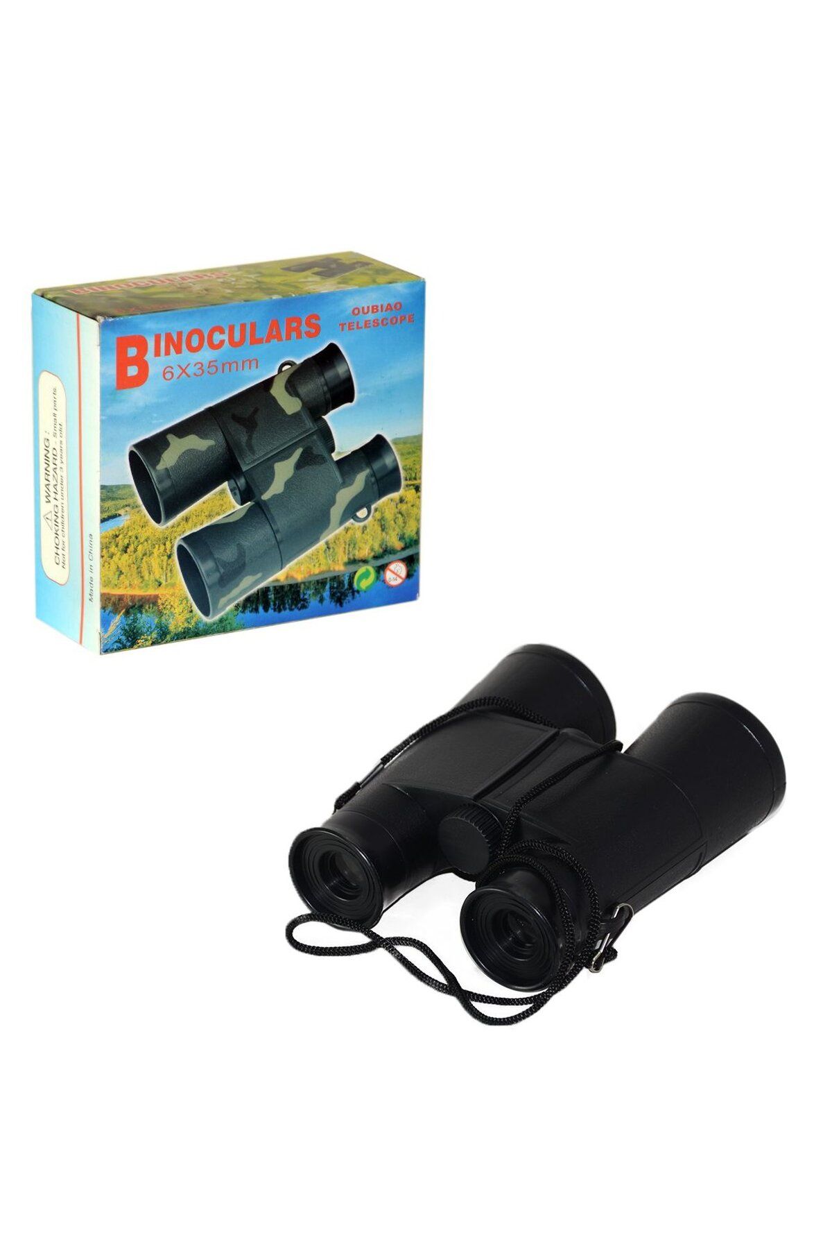 Numaca-Toy Binoculars with Lens Hanging String Army Green or Black Binoculars Toy Binoculars with Box 1