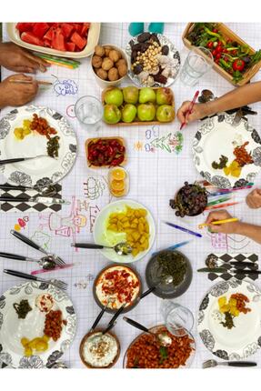 ES Sanat Tasarım Kareli Boyama Örtüsü -boya, Yıka, Tekrar Boya- Grıd'es 100x1...