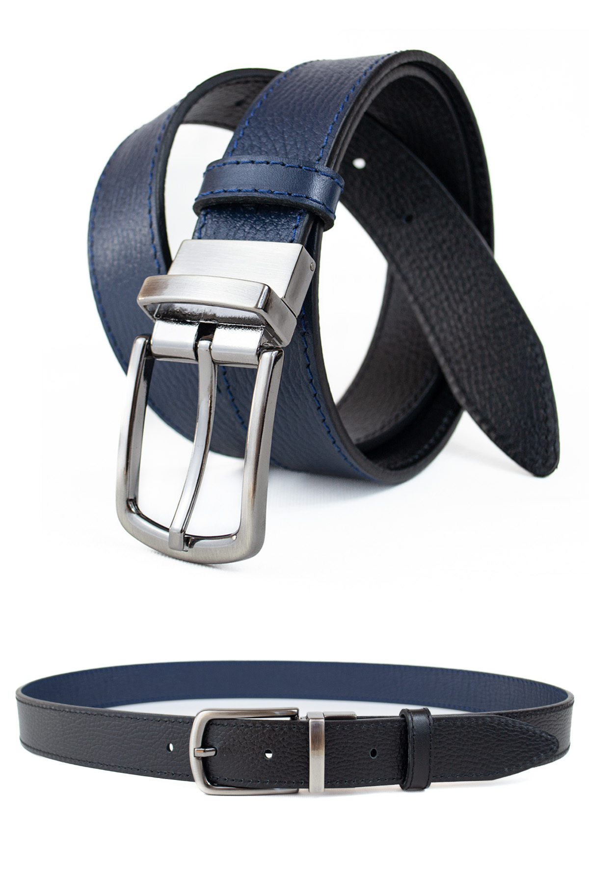 GAYIŞ  Çift Taraflı Dönen Tokalı Hakiki Deri 3.5cm Klasik Erkek Kemeri - Görsel 3