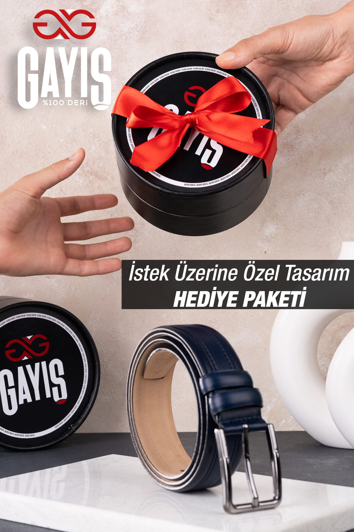 GAYIŞ  Çift Taraflı Dönen Tokalı Hakiki Deri 3.5cm Klasik Erkek Kemeri - Görsel 8