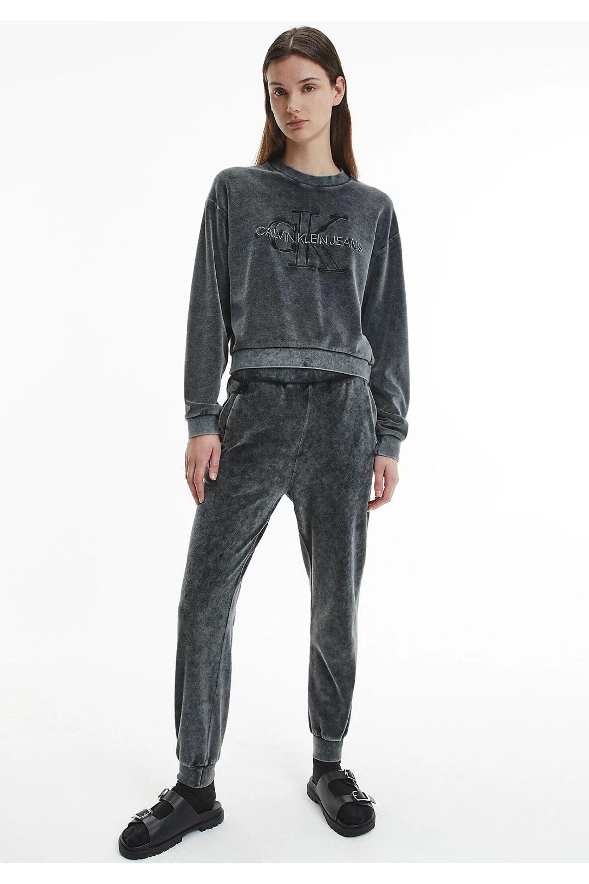 Calvin klein velvet tracksuit hot sale