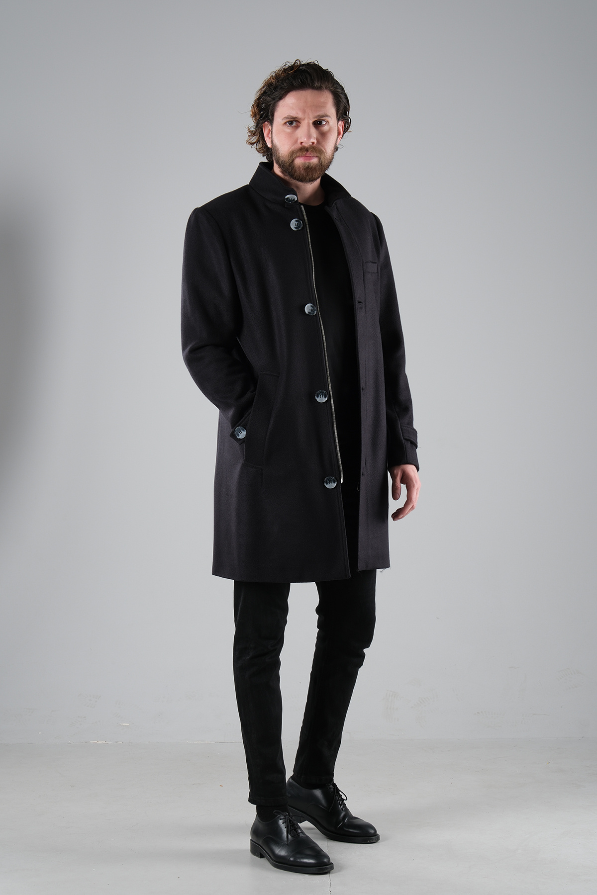Judge Collar Lined Men's Coat Milk Brown 01015001