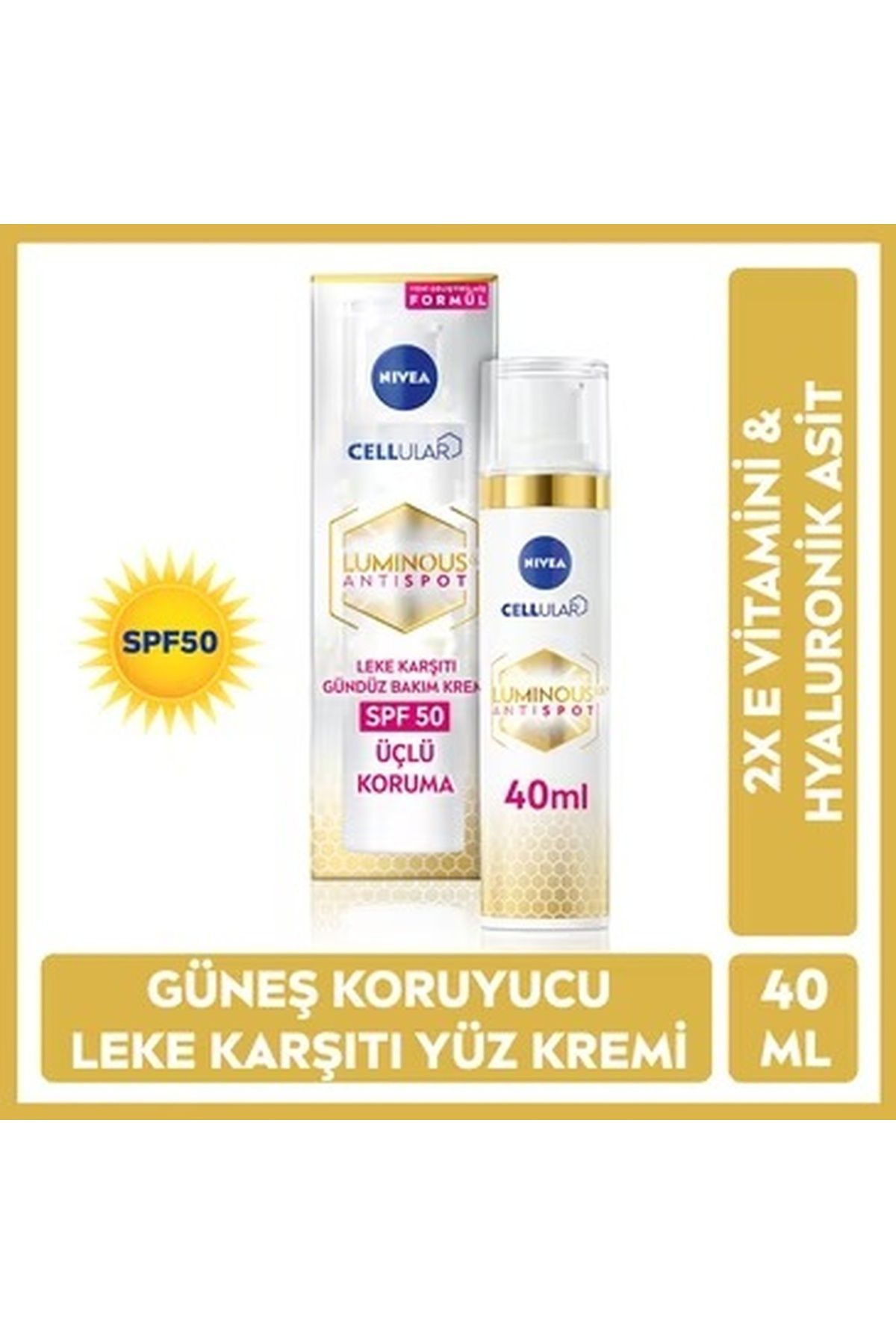 NIVEA کرم مراقبت روزانه ضد لکه Luminous630 SPF50 با حجم 40 میلی لیتر