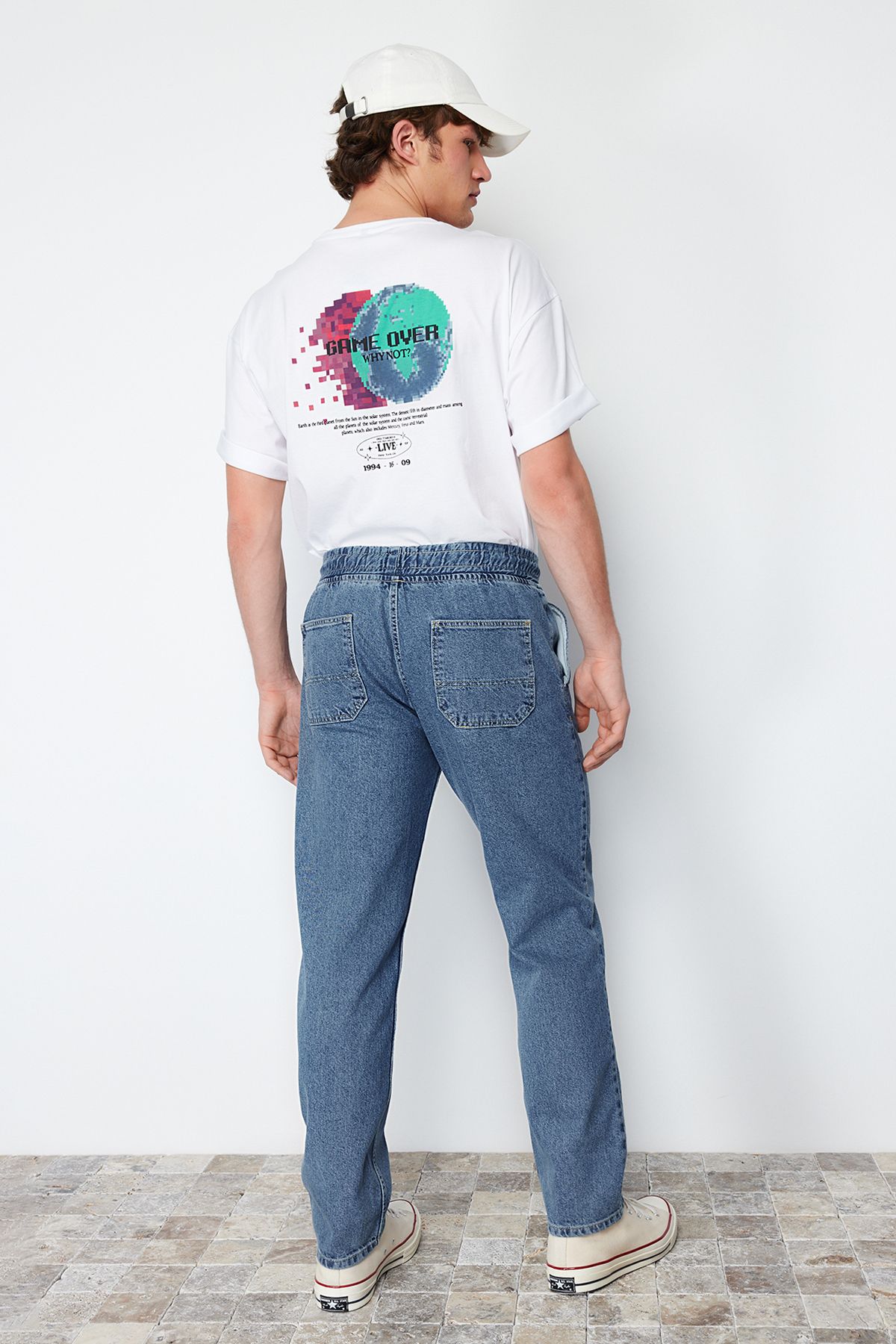 Trendyol Collection-Light Blue Wide Fit - 100% Cotton Regular Fit Loose Jeans Tmnaw24Je00025 6