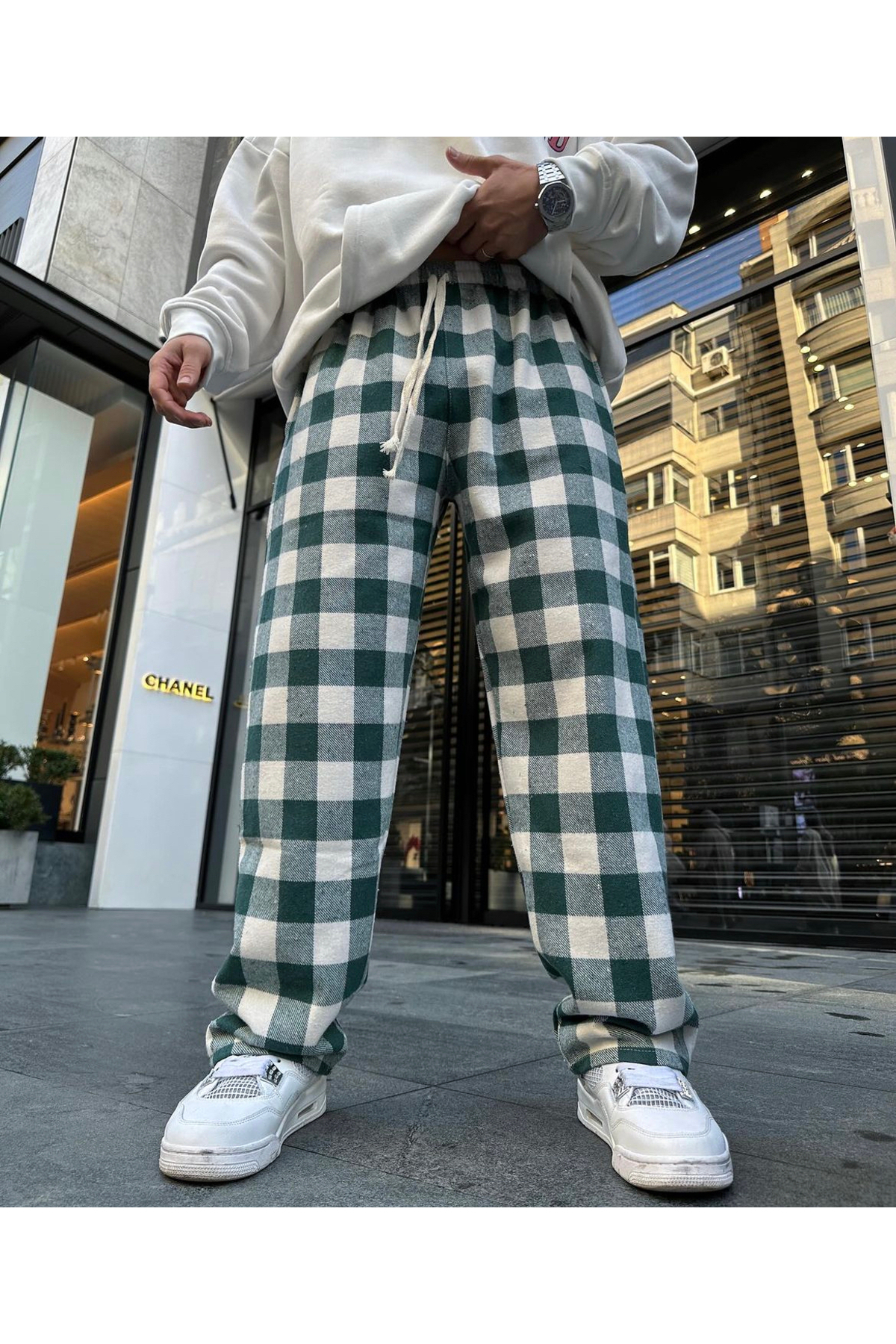 UNISEX-RELAX-KARIERTE TRACKPANT-Hose RE7EDI - 