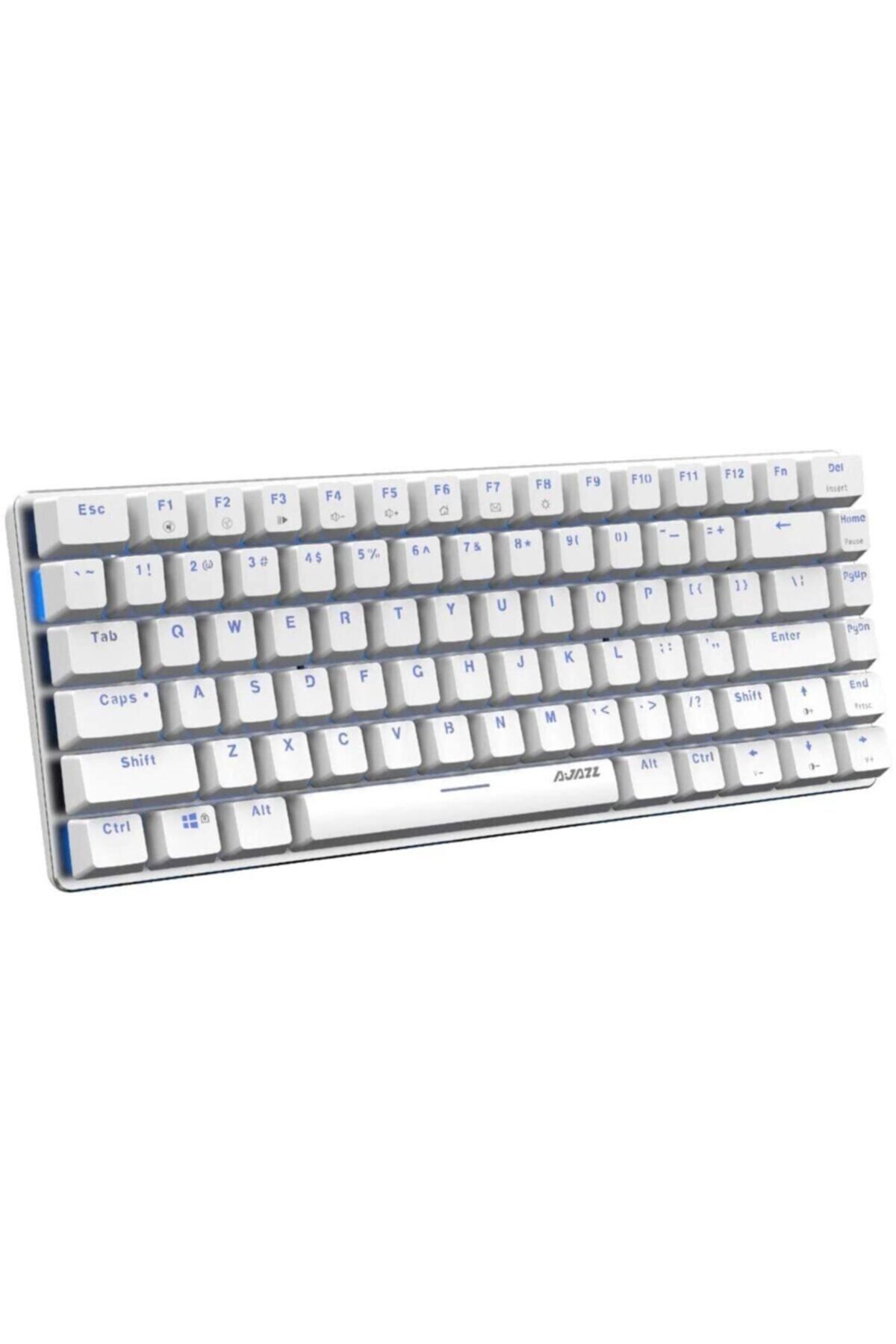 Ajazz AK33 #4 82 Key Mechanical Keyboard White Blue Switch