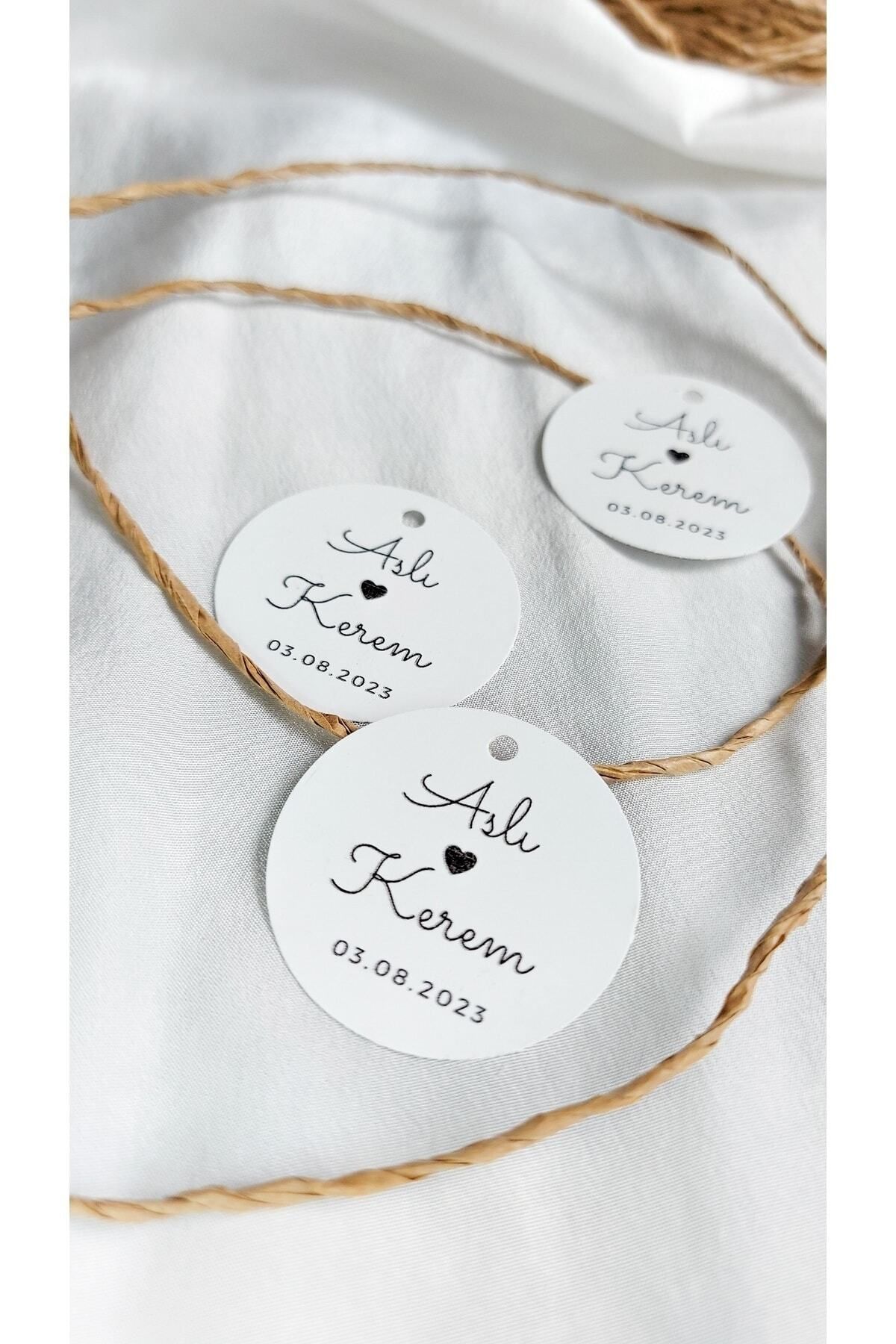 Kişiye Özel Etiket - Düğün, Nişan, Nikah, Hediye Etiket (4x4cm) 35 Adet