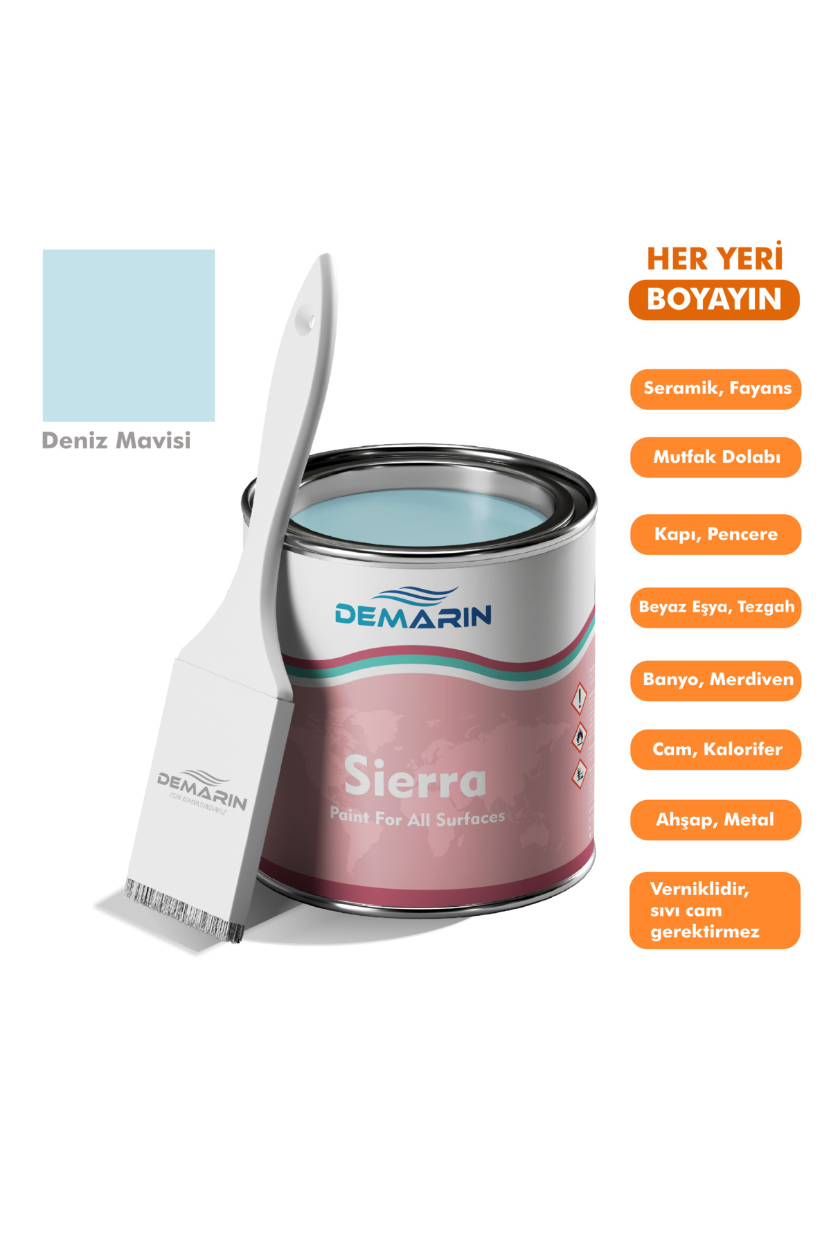 Demarin Sierra One Component Tiles, Countertops, Ceramics, Furniture, Floor Paint that Can Paint Everything 1 Kg