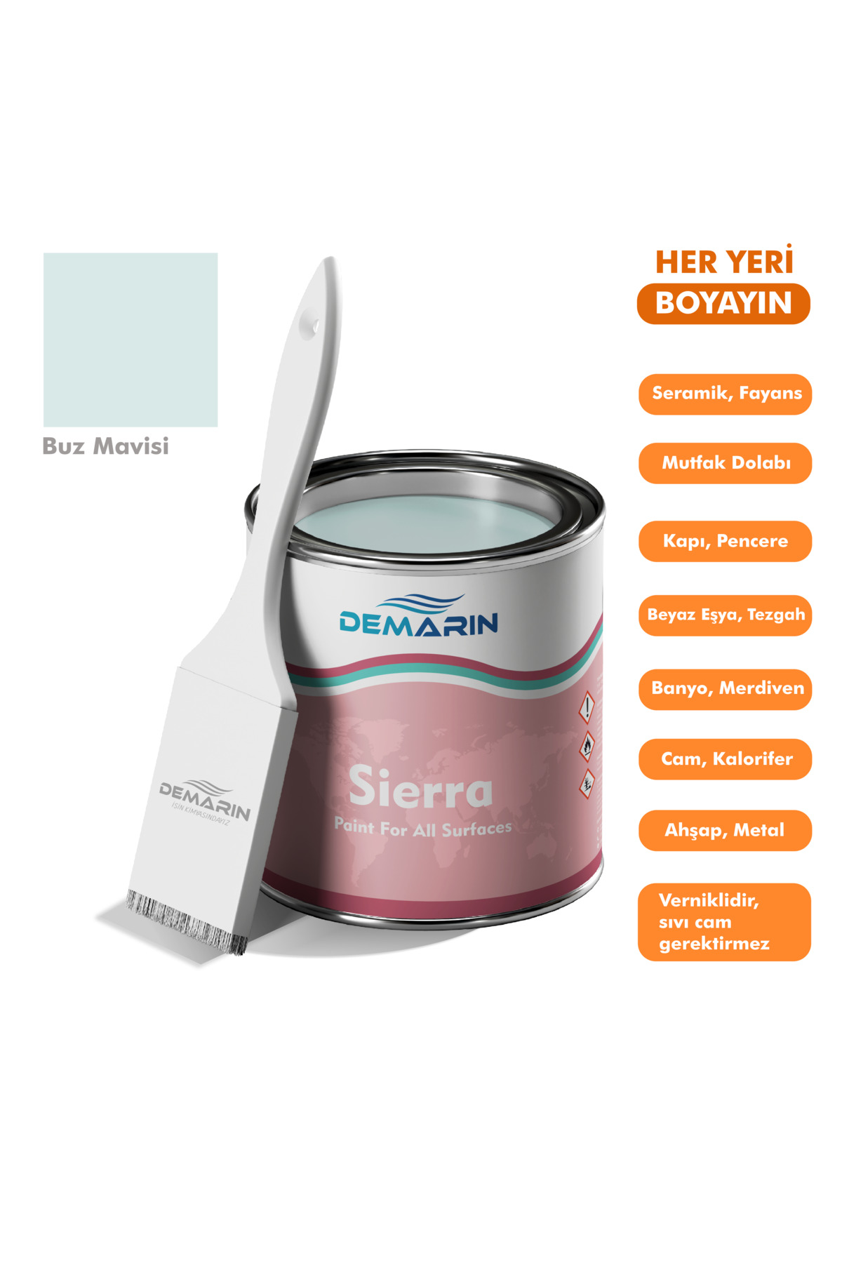 Demarin Sierra One Component Tiles, Countertops, Ceramics, Furniture, Floor Paint that Can Paint Everything 1 Kg