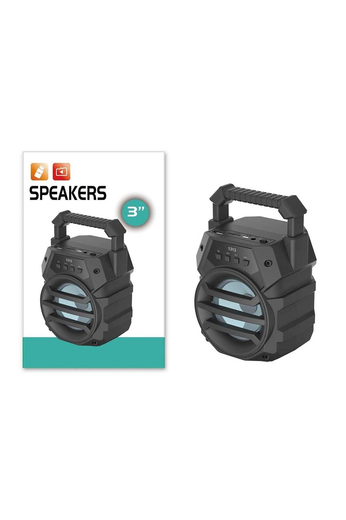 PL-4534 BT USB SD 3 İNÇ Led Işıklı Bluetooth Taşınabilir Hoparlör 3