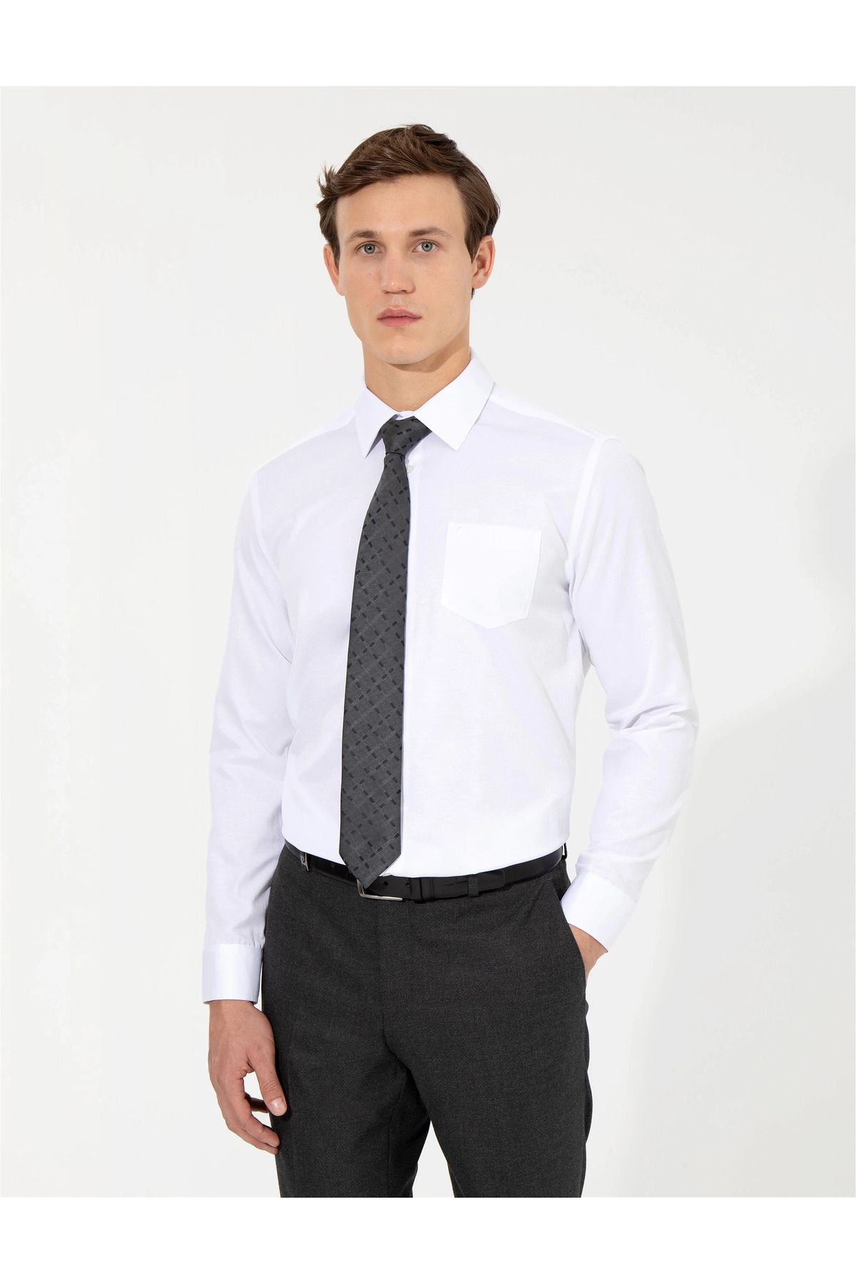 Pierre Cardin-VENICE Μακρυμάνικο Slim Fit Basic Κλασικό πουκάμισο χωρίς τσέπη 1