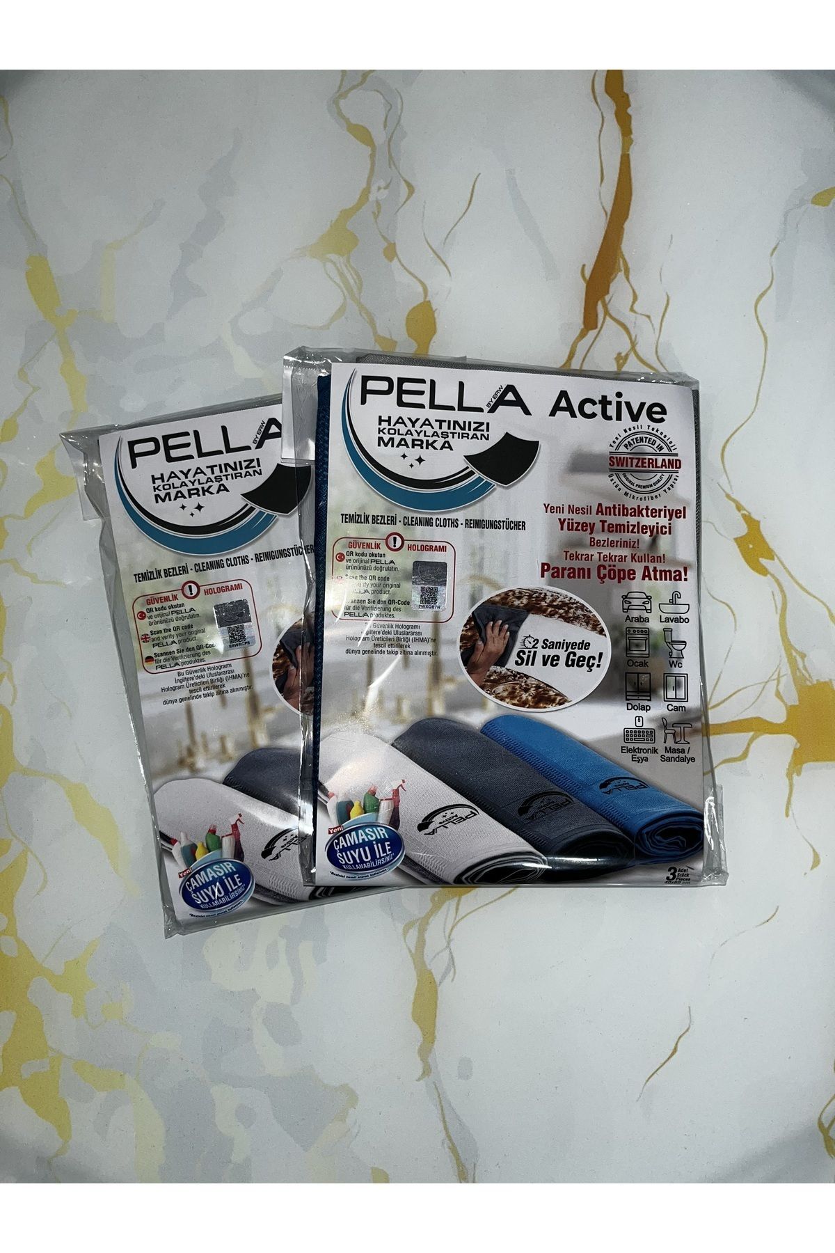 Active Çamaşır Suyu Ile Kullanılabilen Tek Mikro Fiber Bez 40x60 Büyük Boy (2Lİ PAKET) 6 Adet
