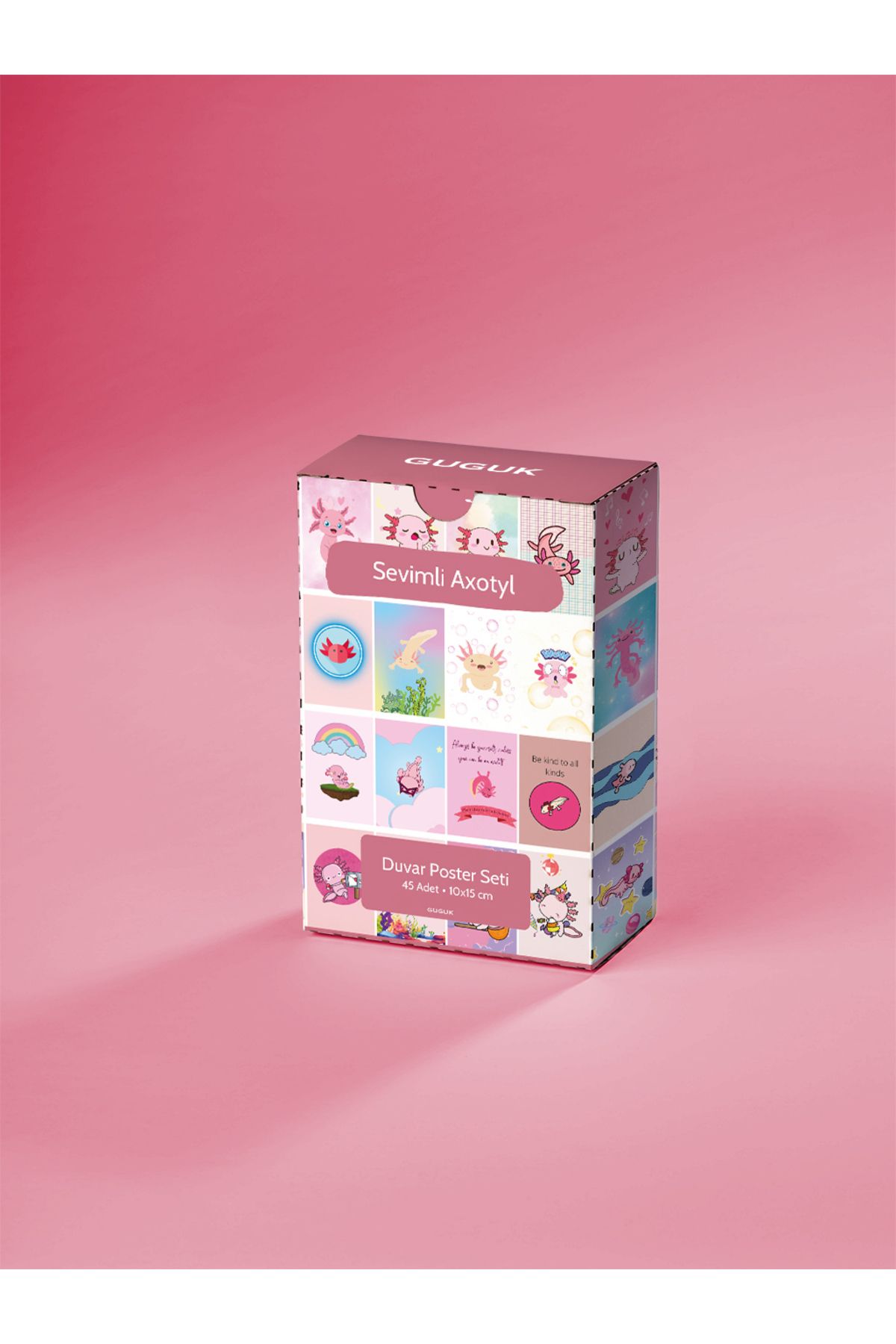 GUGUK-45 Pieces Cute Axolotl Poster Set - with Special Design Box 4