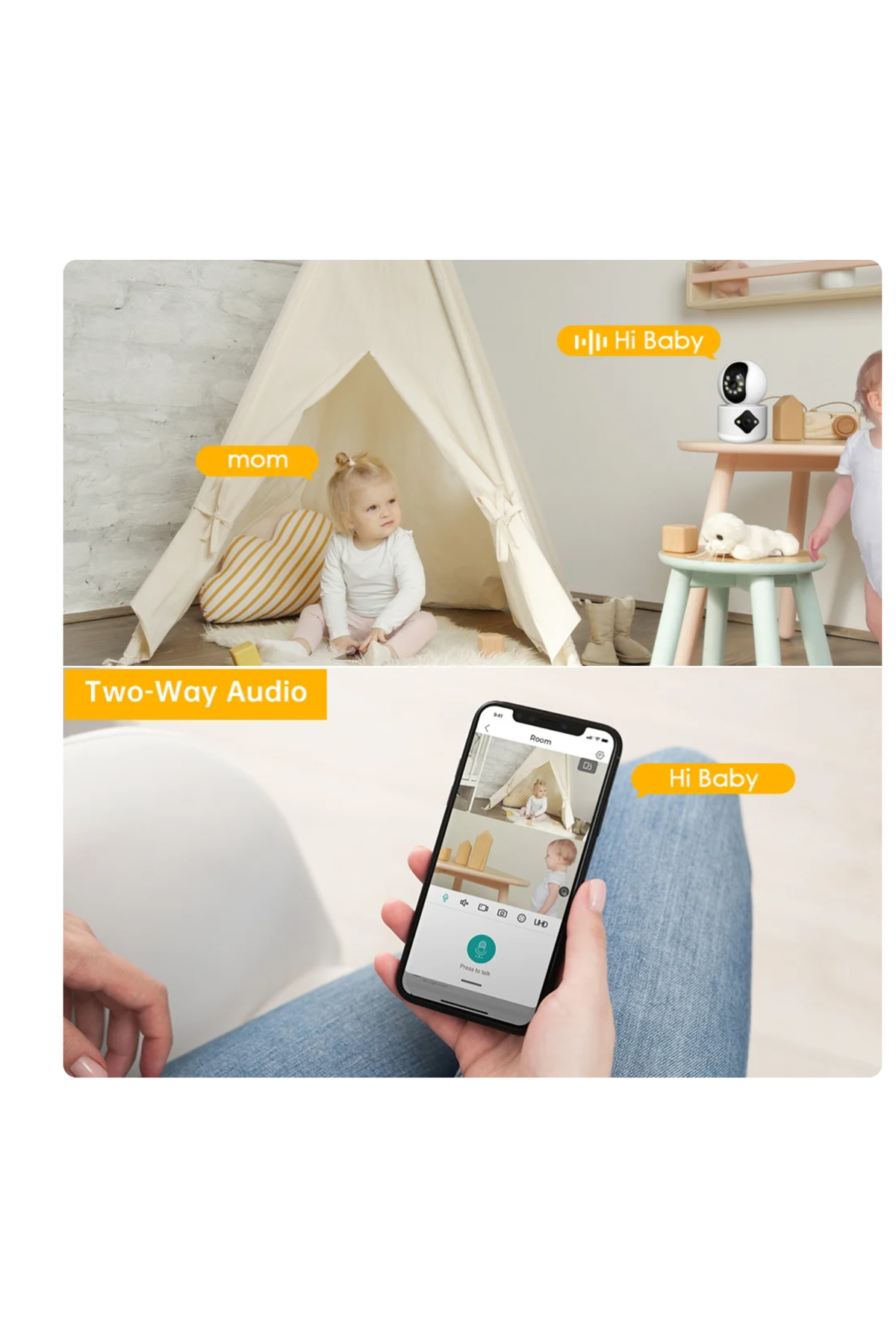 qasul Yeni Nesil 4MP 2 Lensli WiFi Kamera Otomatik İnsan Algılama Evcil Hayvan Ofis Bebek İzleme Kamerası fotoğrafı 4 (önizleme)