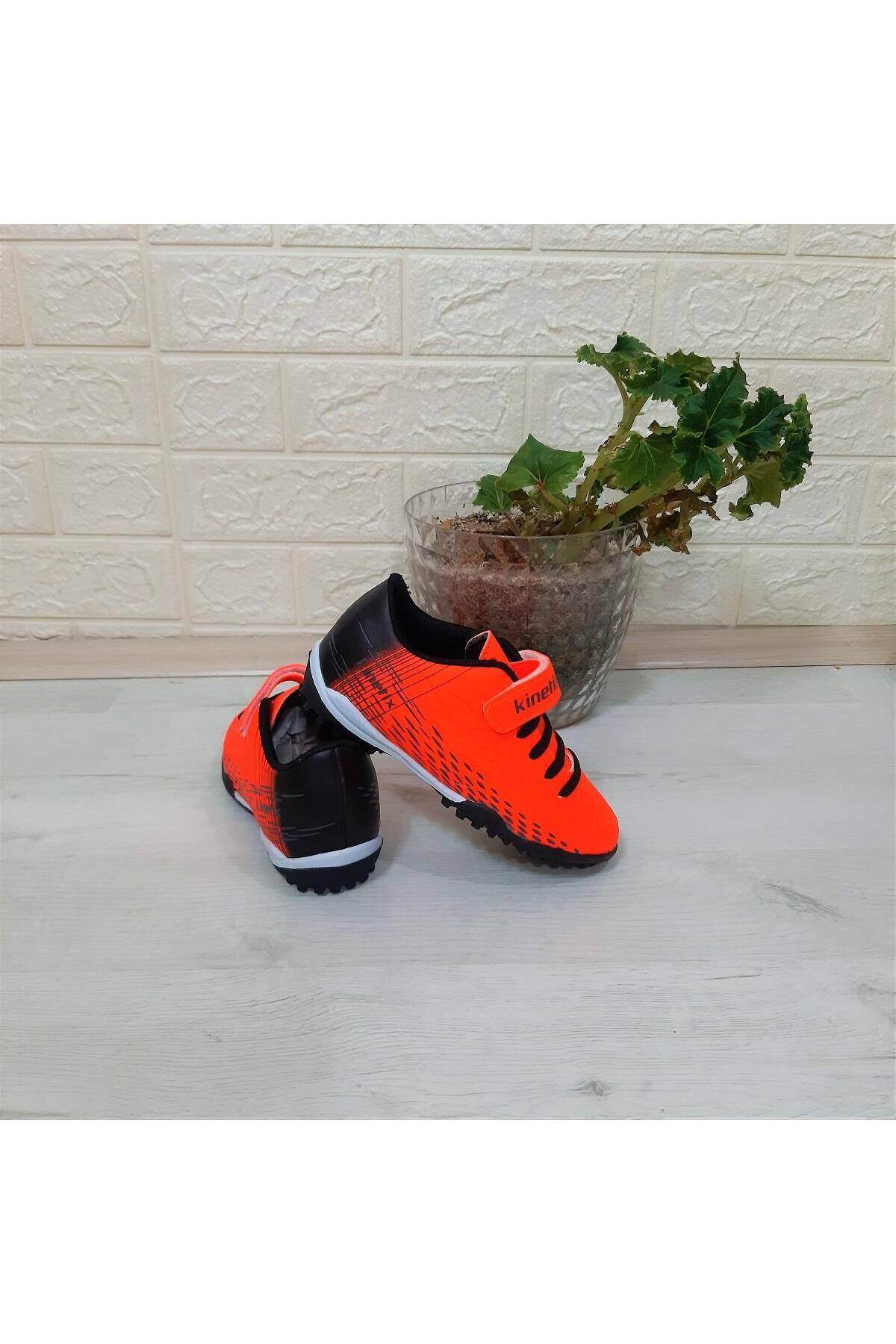 کفش Kinetix فوتبال برتون J Turf Neonorange Velcro Turf اورجینال - تصویر 2