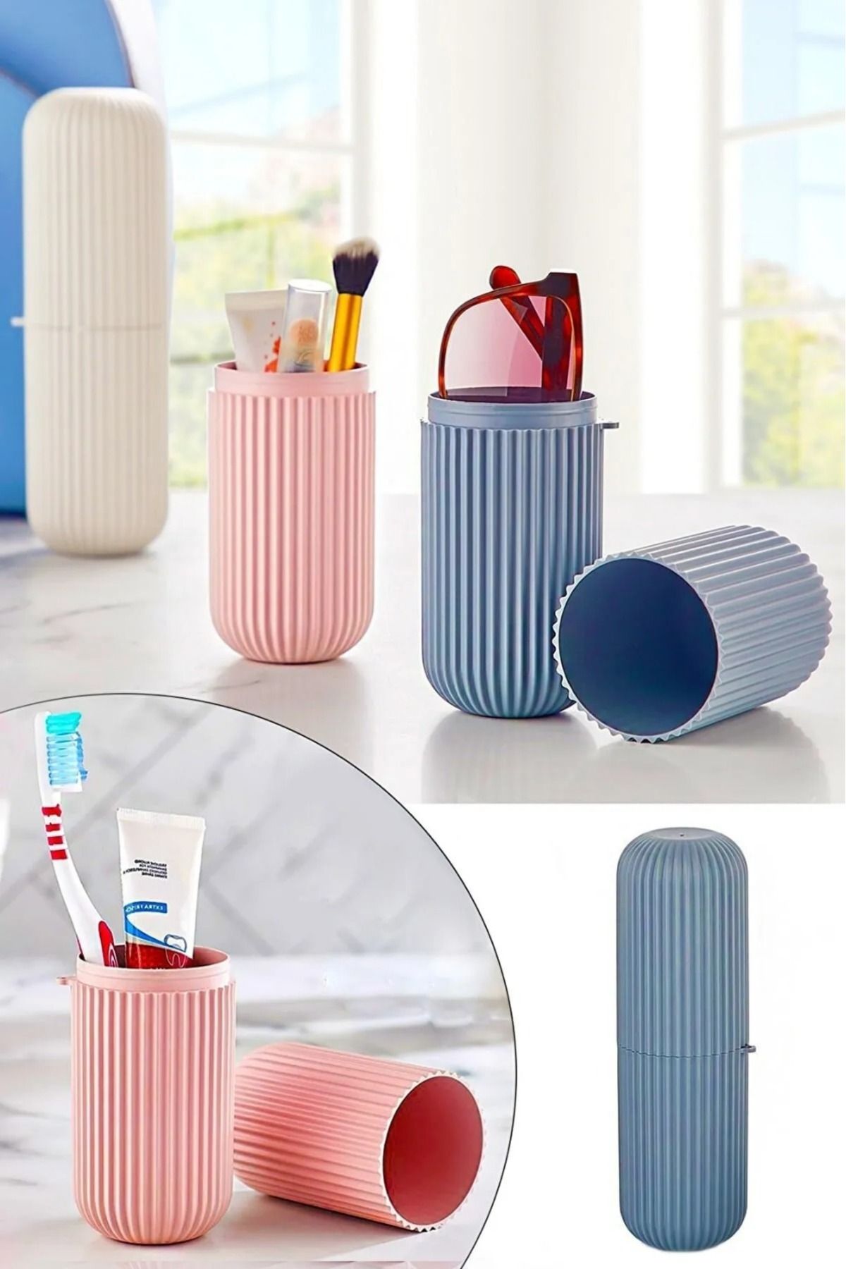 behila-Travel Type Toothpaste Brush Storage And Carrying Container Toothbrush Holder Glasses Storage Container 2