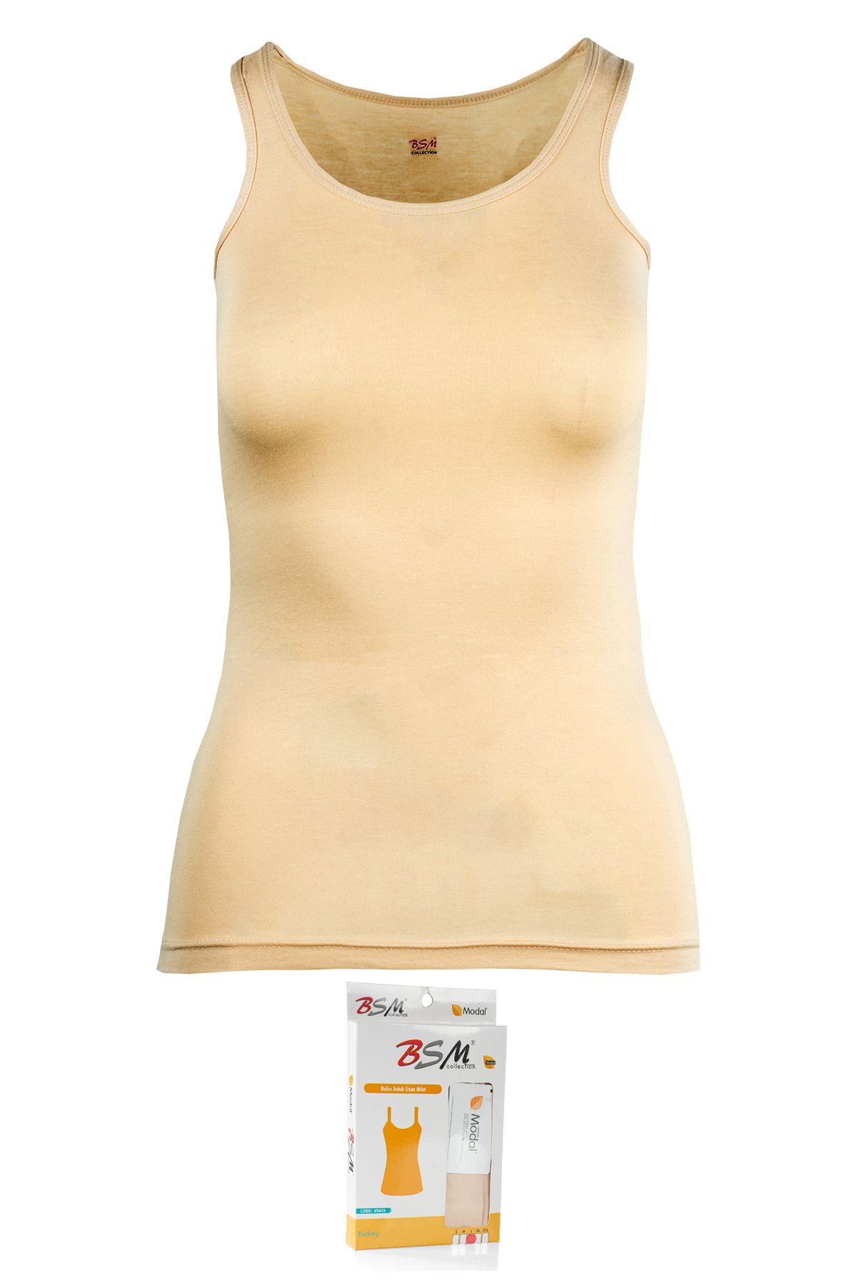 BSM-Women's Modal Skin Thick Strap Long Tank Top 45603 3