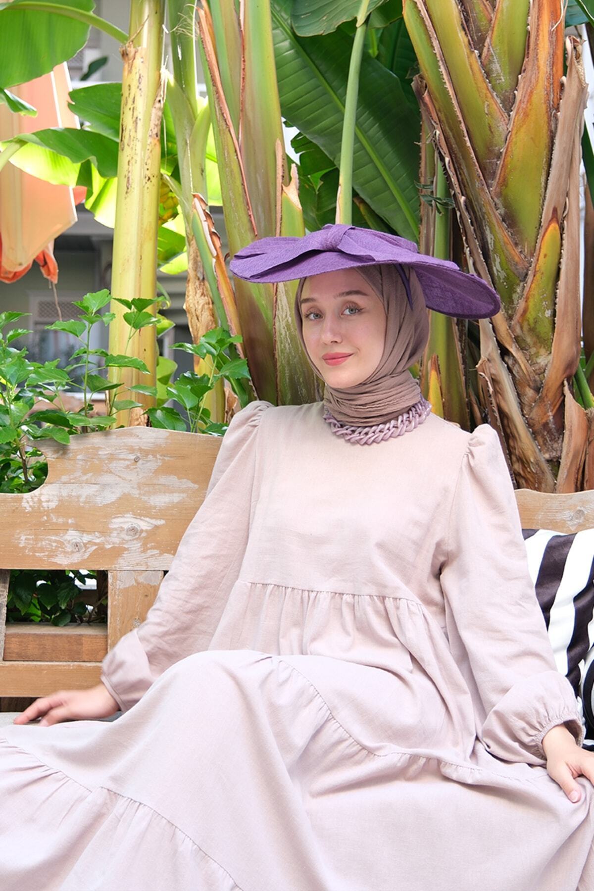 Ceylan Otantik-Φόρεμα Dusty Rose Organic Linen Layer 4