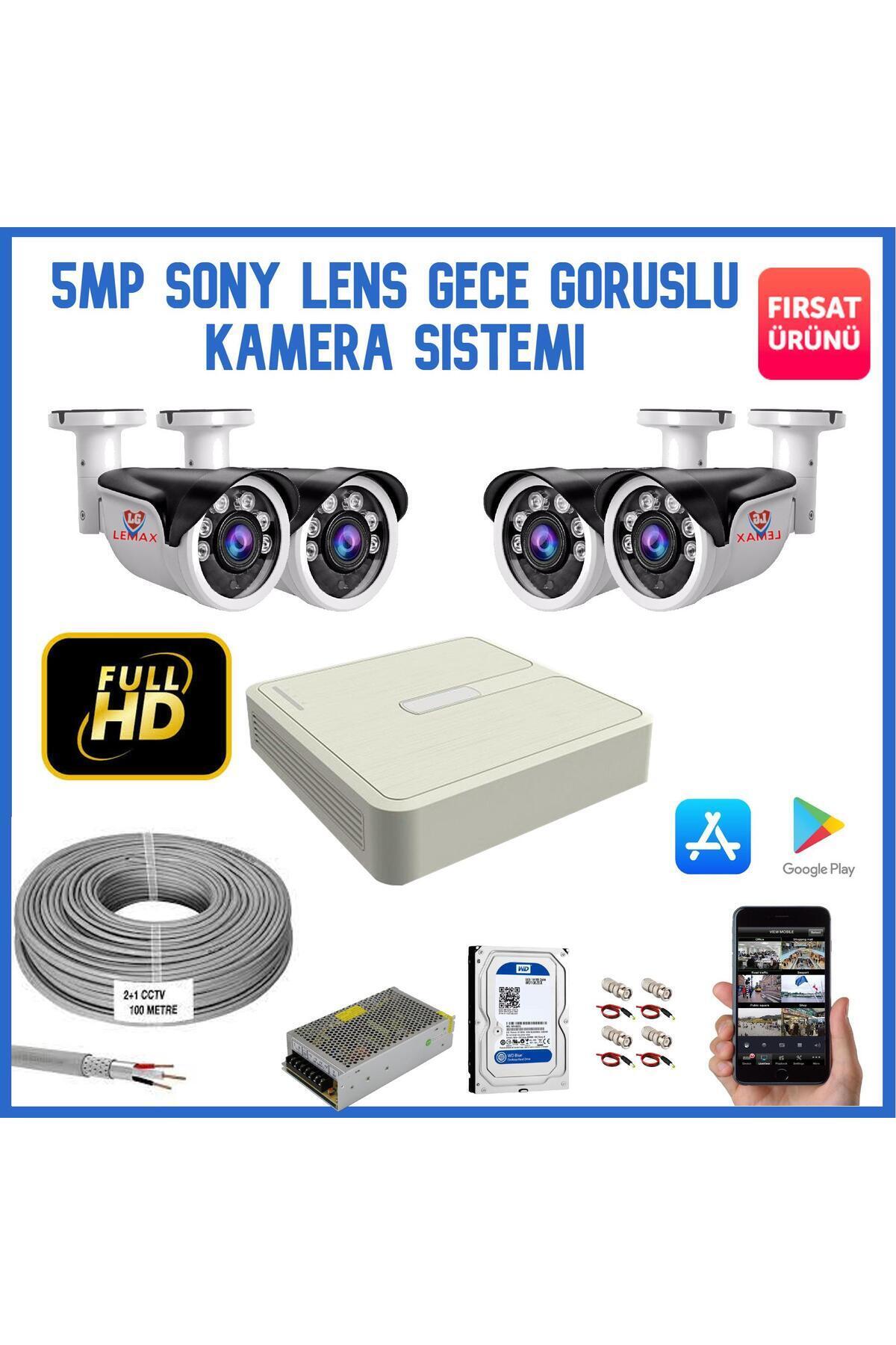 maxcam 4 Kameralı Set Full Hd Gece Görüşlü Su Geçirmez Güvenlik ...