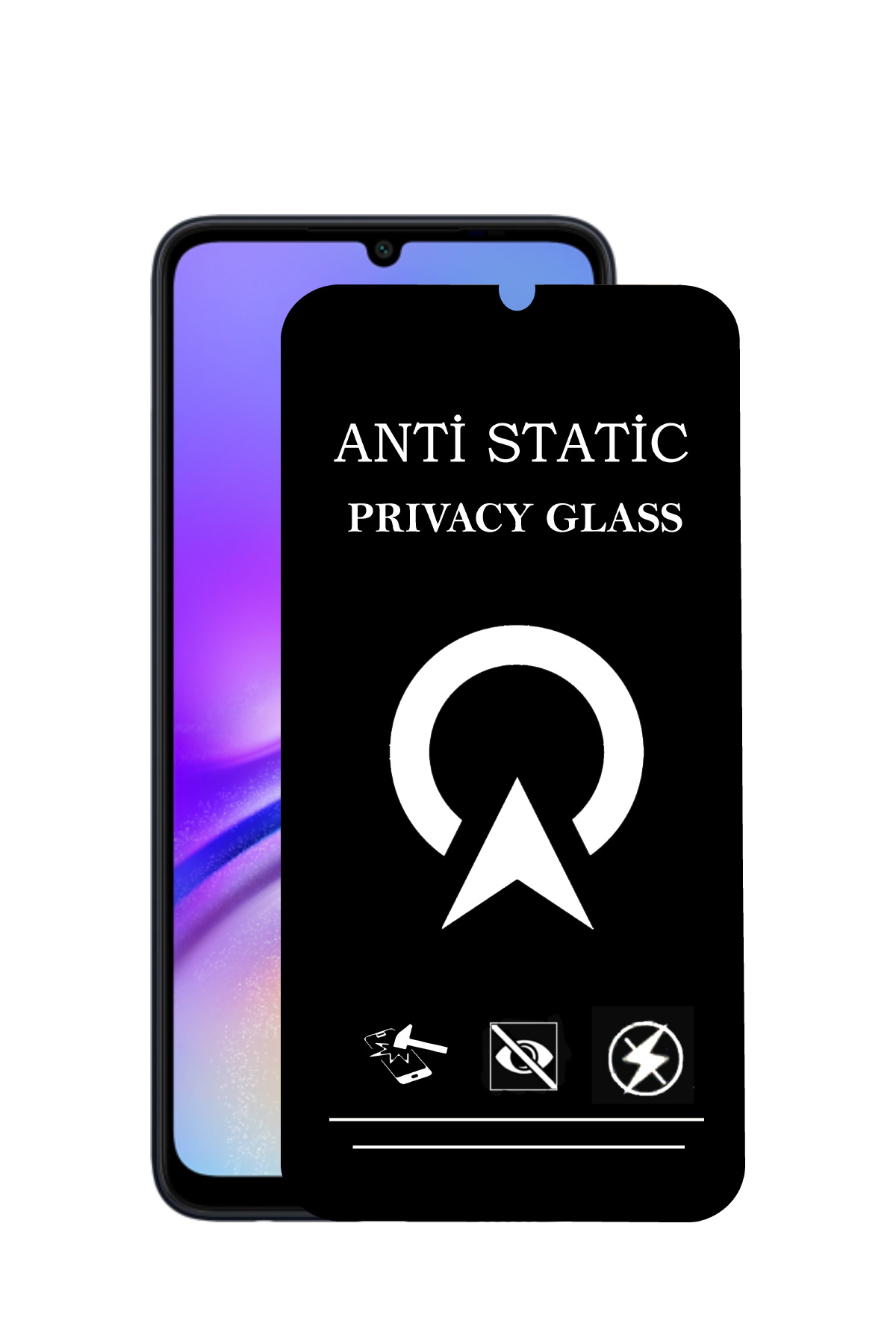 Samsung Galaxy A05 ile Uyumlu Tam Kaplayan Anti Statik Görünmez Safir Ekran Koruyucu Hayalet Cam