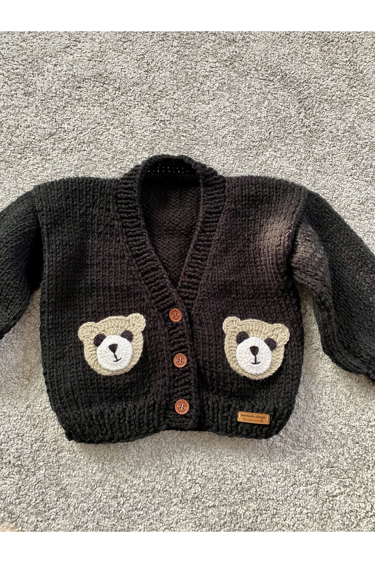 Black teddy bear cardigan online