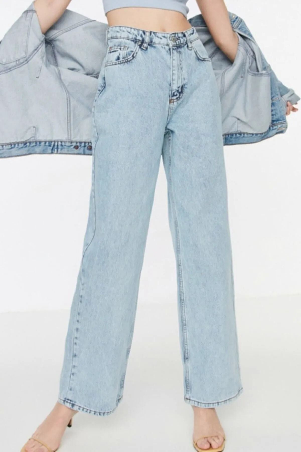Ramrod-Vals High Waist Wide Leg Lycra Wide Leg Jeans 4