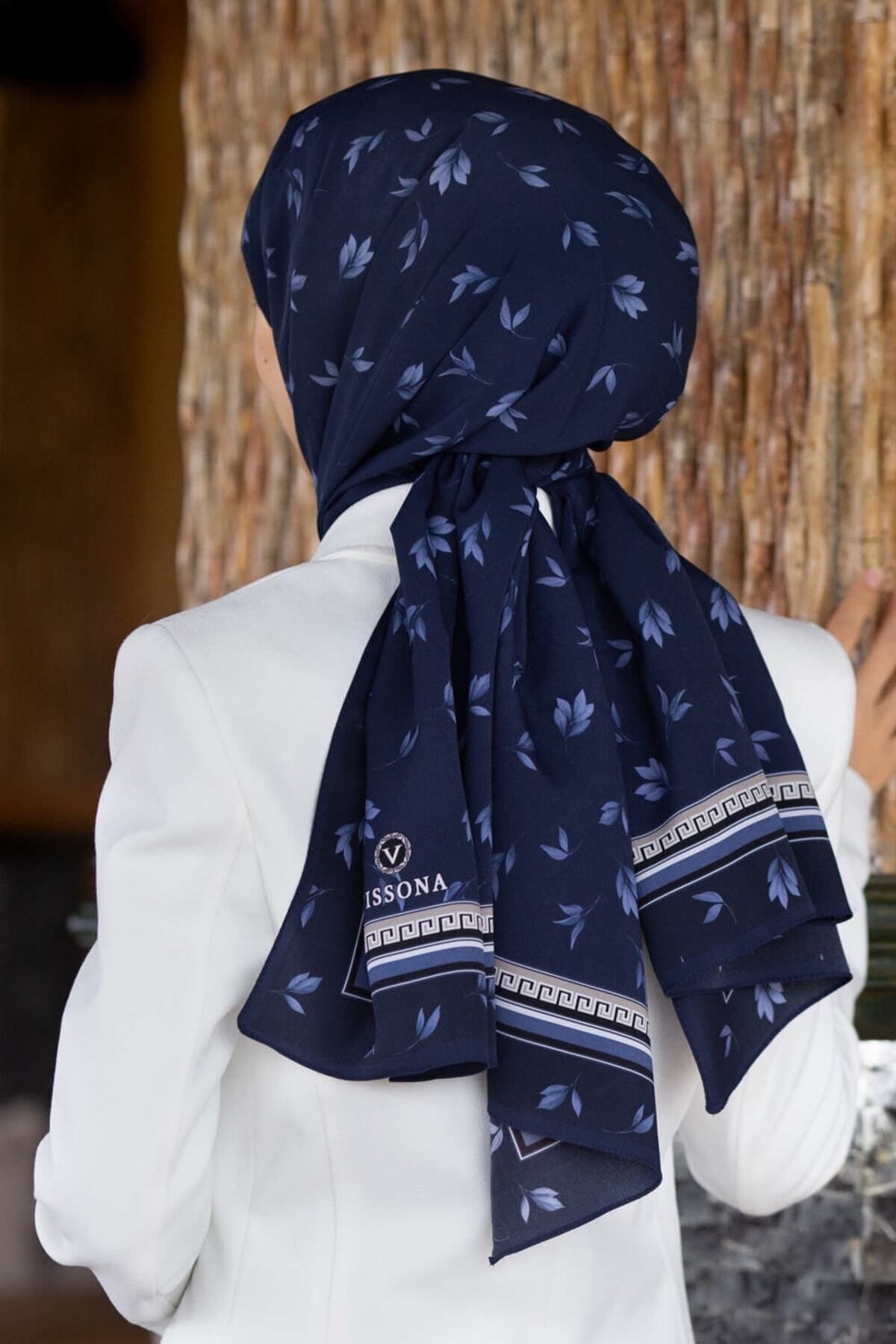 Navy shop silk shawl