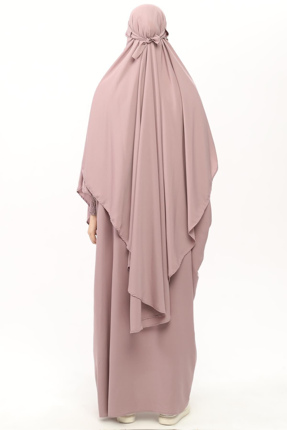 Altobeh روتختی Sultanbaş Nikaplı Cilbab Khimar Abaya با آستین کش یقه قاضی محجبه Abaya Medina Ipek