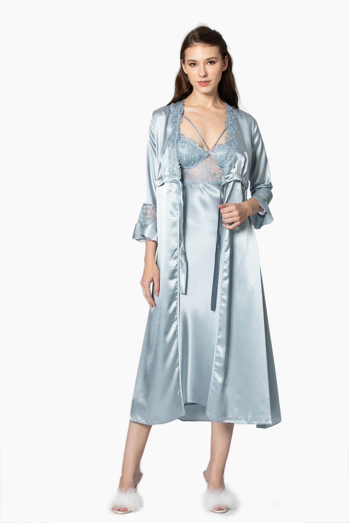 Pierre Cardin Saten Altılı Gelin Çeyiz Seti - 6025 Mist