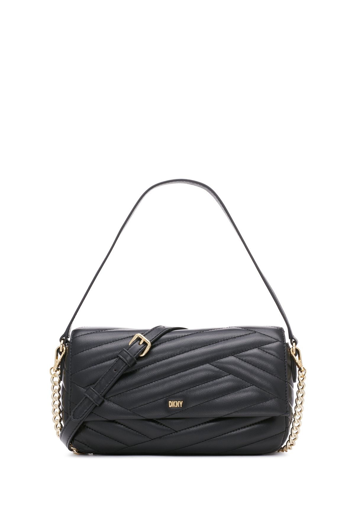 Черная женская кожаная сумка через плечо Dkny размером 24x14x6 см R31HBX38BGD 5003113327