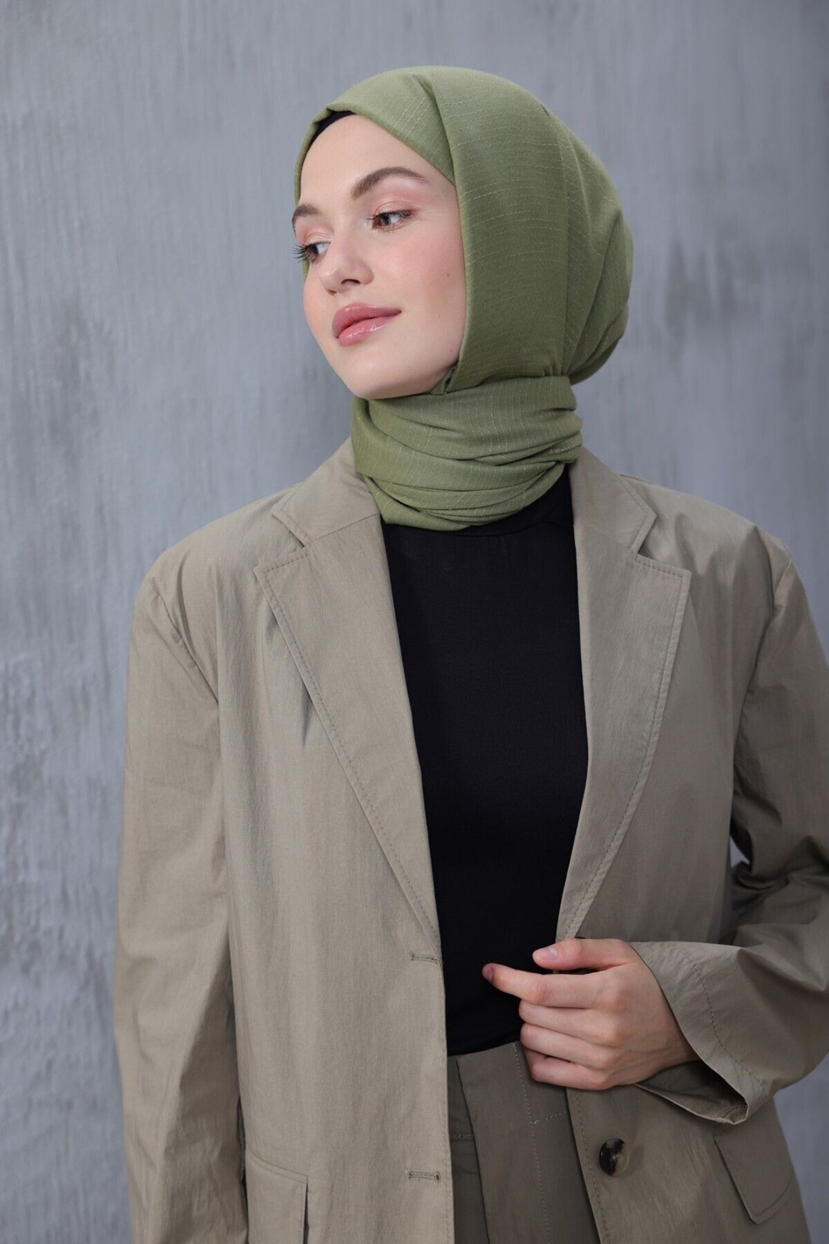 Modakaşmir-Ceai verde șal din seria Cozy Cotton 3
