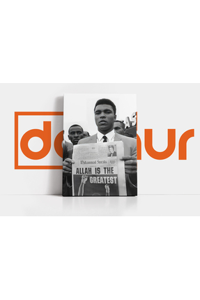 Dovaur Muhammed Ali "Allah Is Greatest" Özel Tasarım Kanvas Tablo