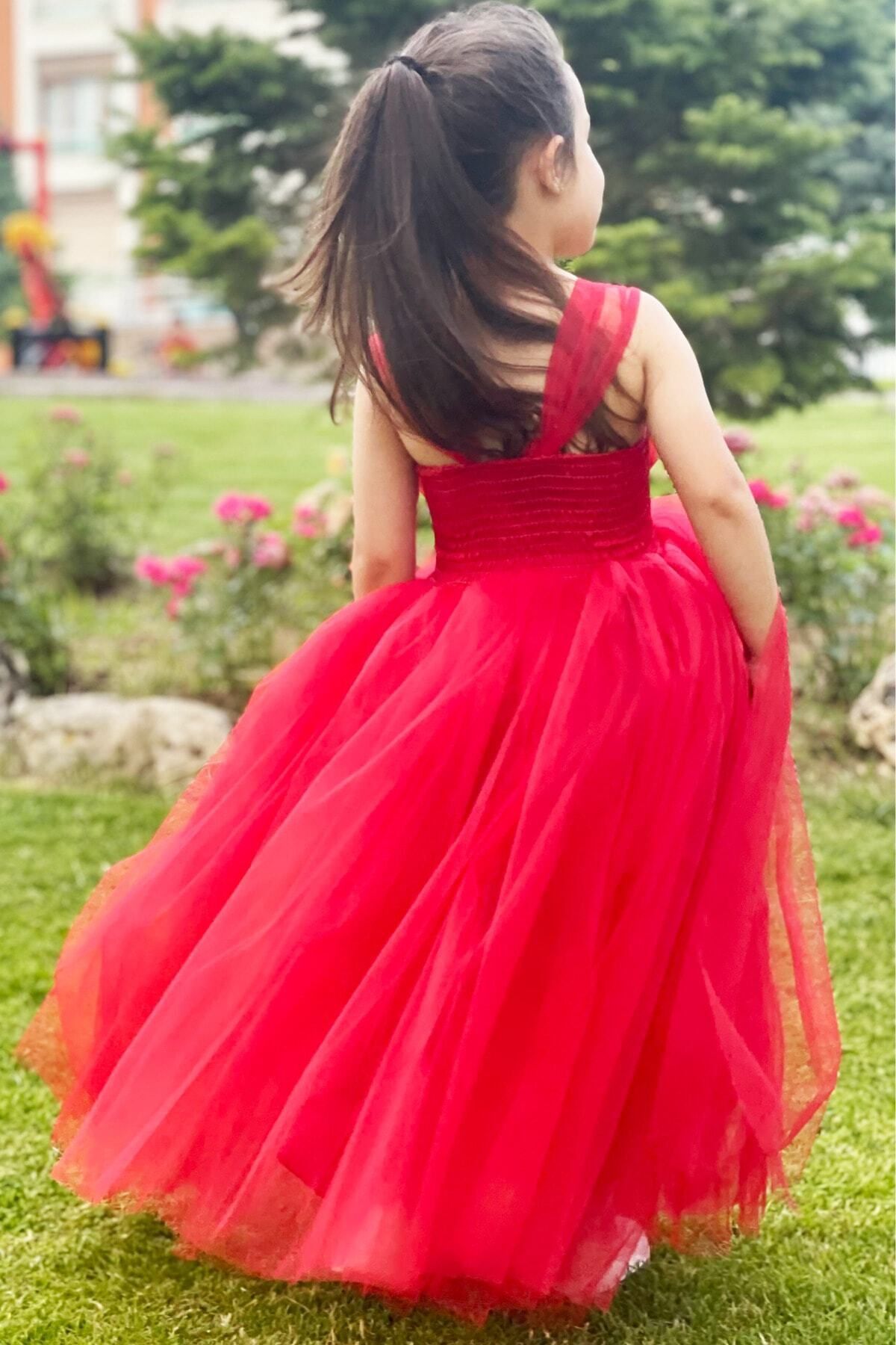 Asortik Kids Children s Red Evening Dress Evening Dress Wedding