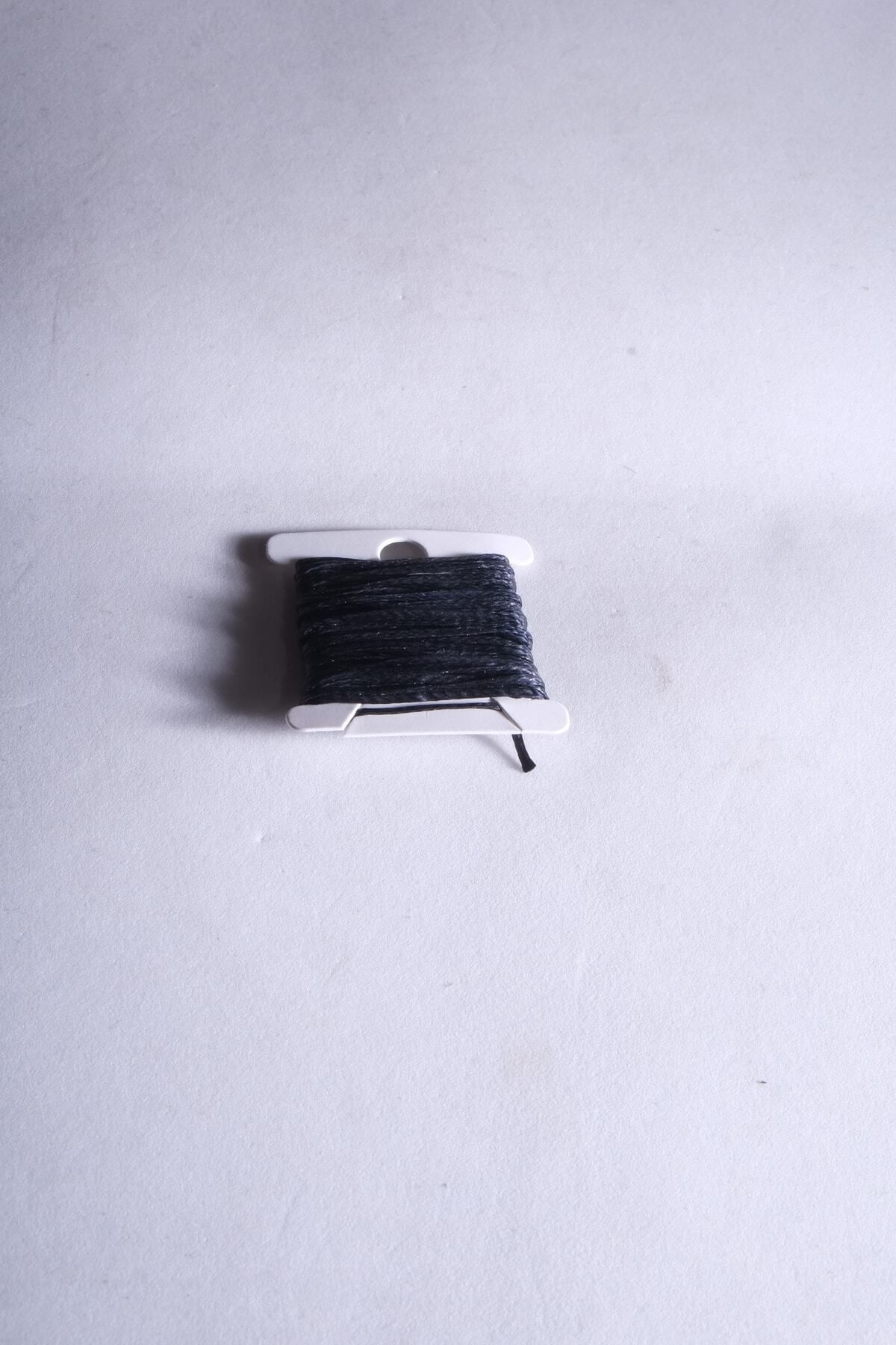 Siyah 3 Metre 0.6 Mm Mumlu Ip Kolye Ipi Takı Tasarım Ipi Tesbih Ipi Bileklik Ipi