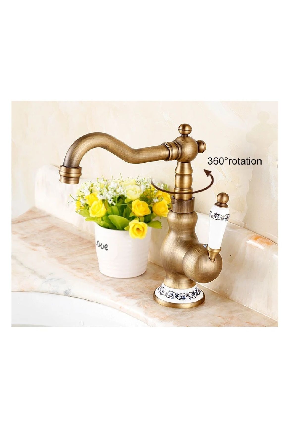 OEM-Bathroom Sink Faucet Antique Brass New Imported 3