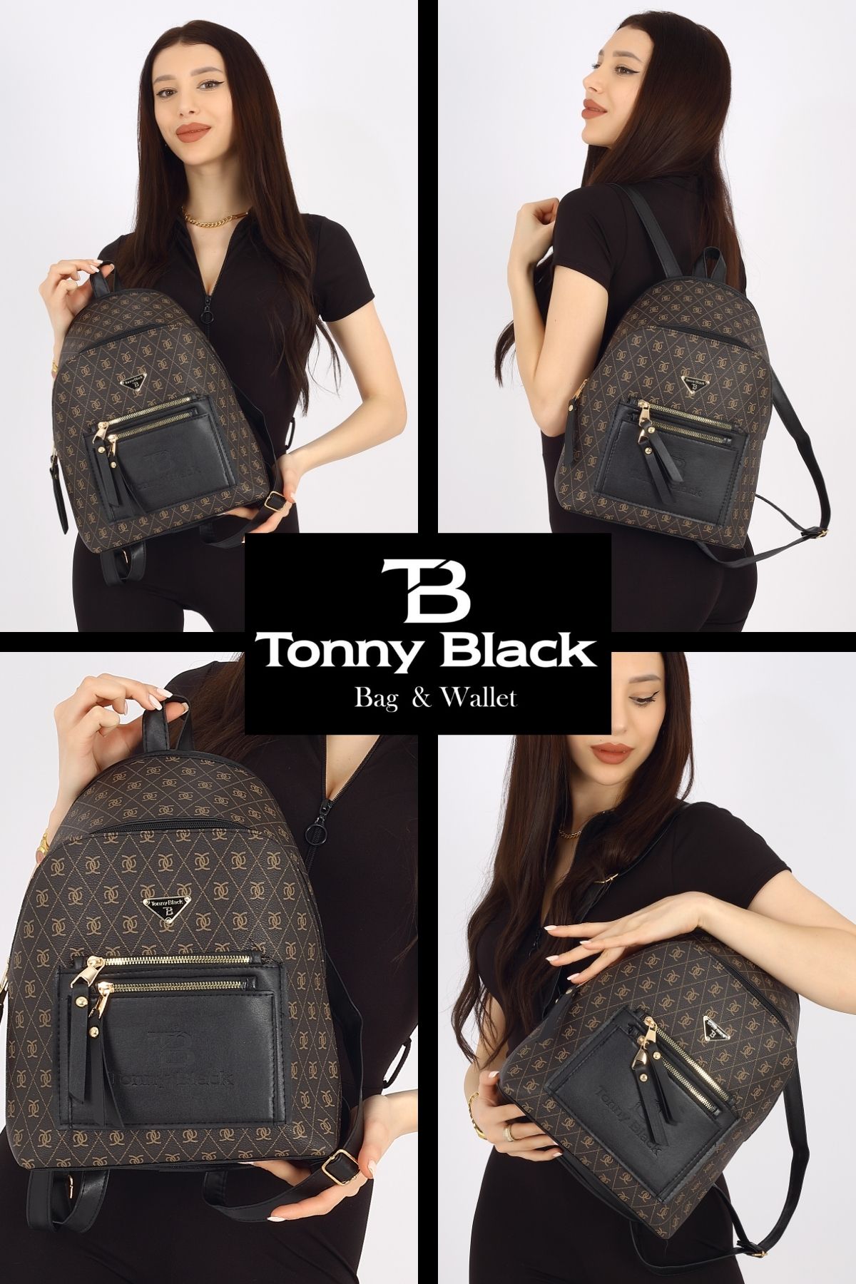 Black stylish backpack online