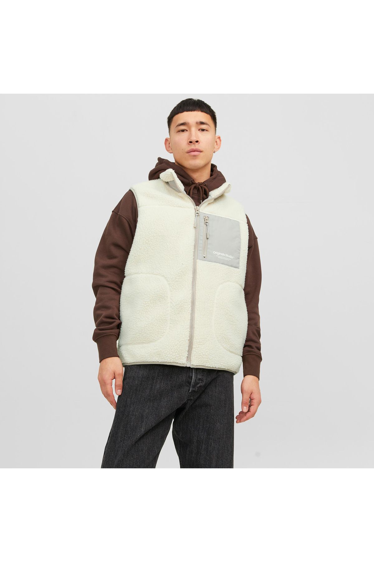 Jack Jones Vesterbro Men s Fleece Vest Cream Model12239208 ATHR