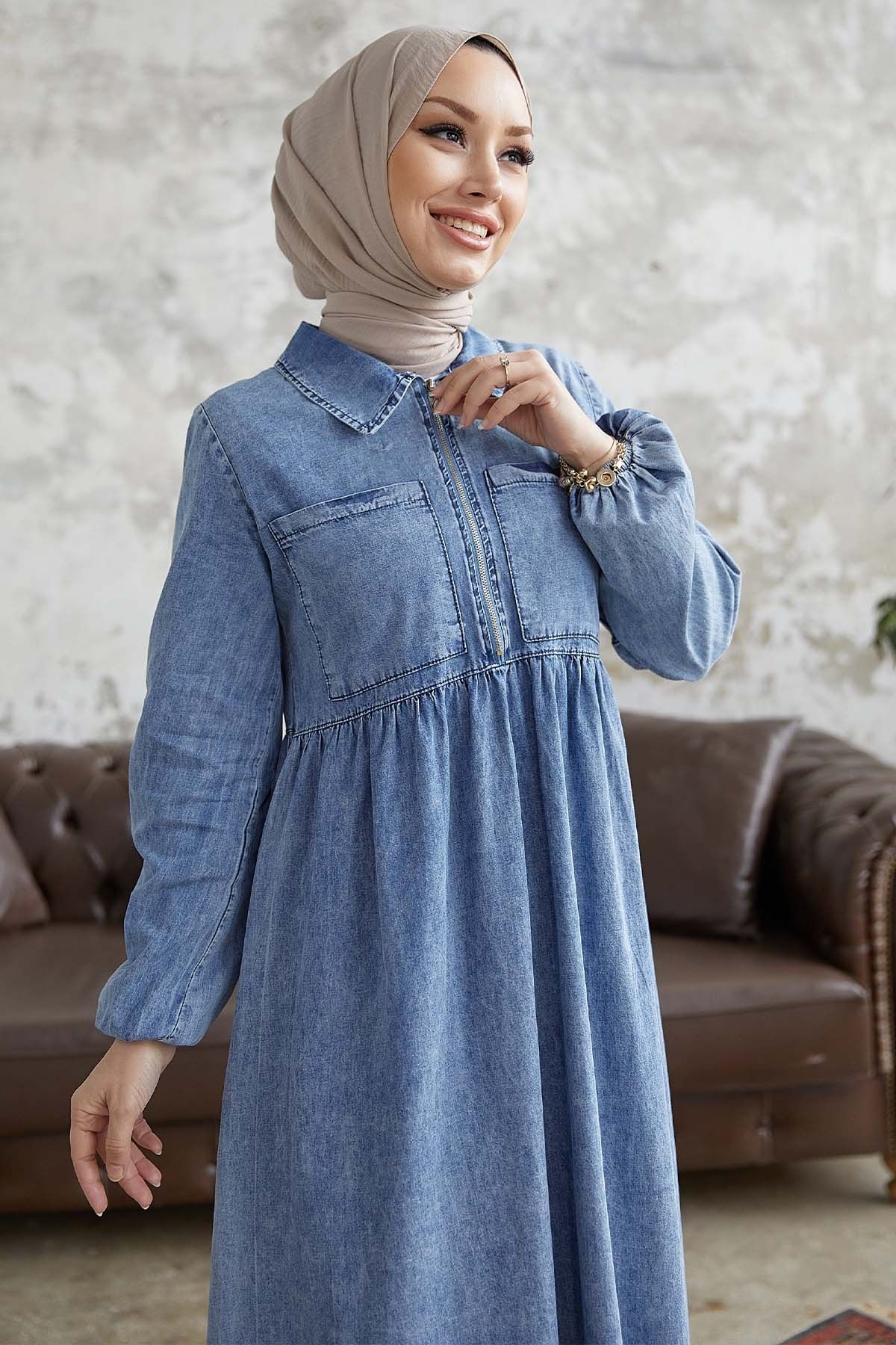 Denim shirt dress with pockets new arrivals